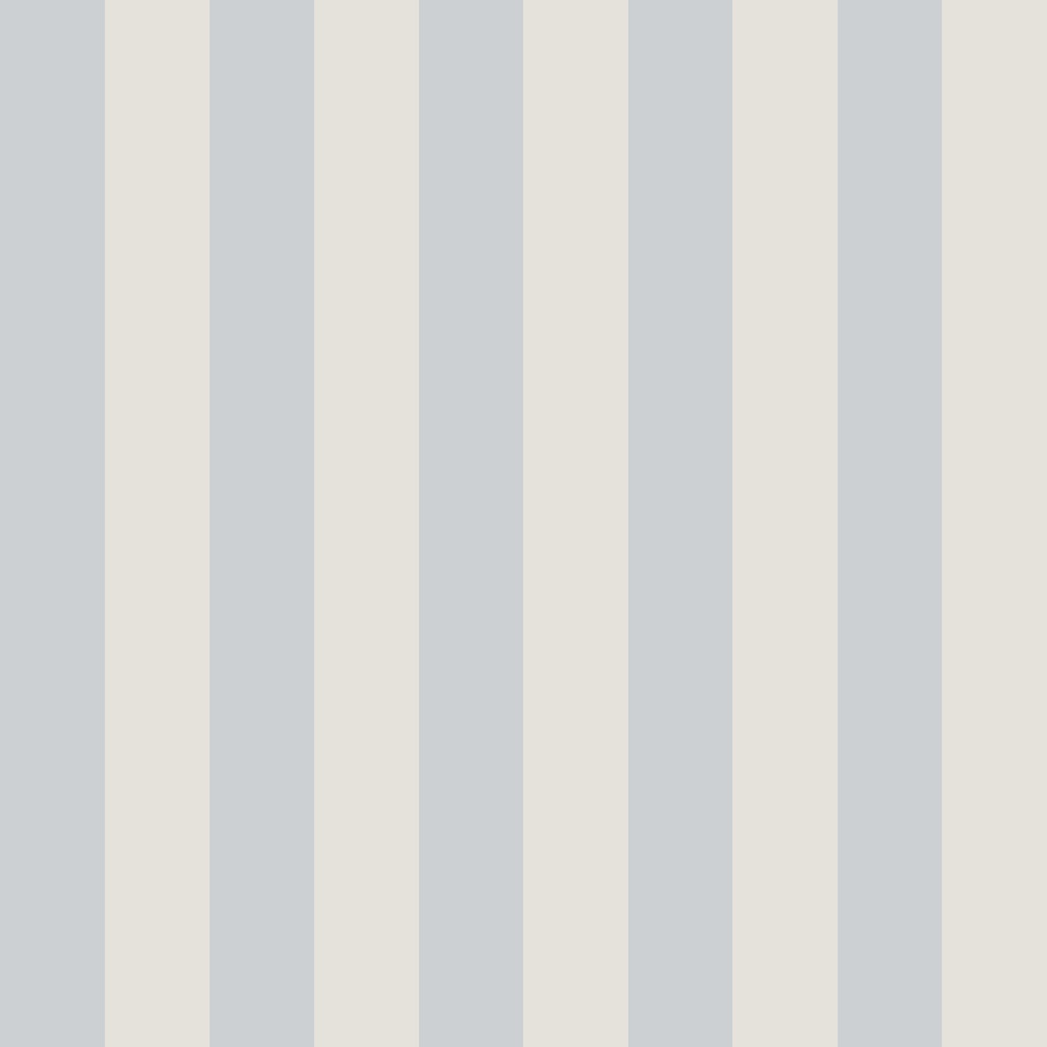 The Circus Stripe Wallpaper Sky by munks and me features whimsical, evenly spaced stripes in light gray and off-white, making it perfect for brightening up kids or nursery spaces with playful charm.