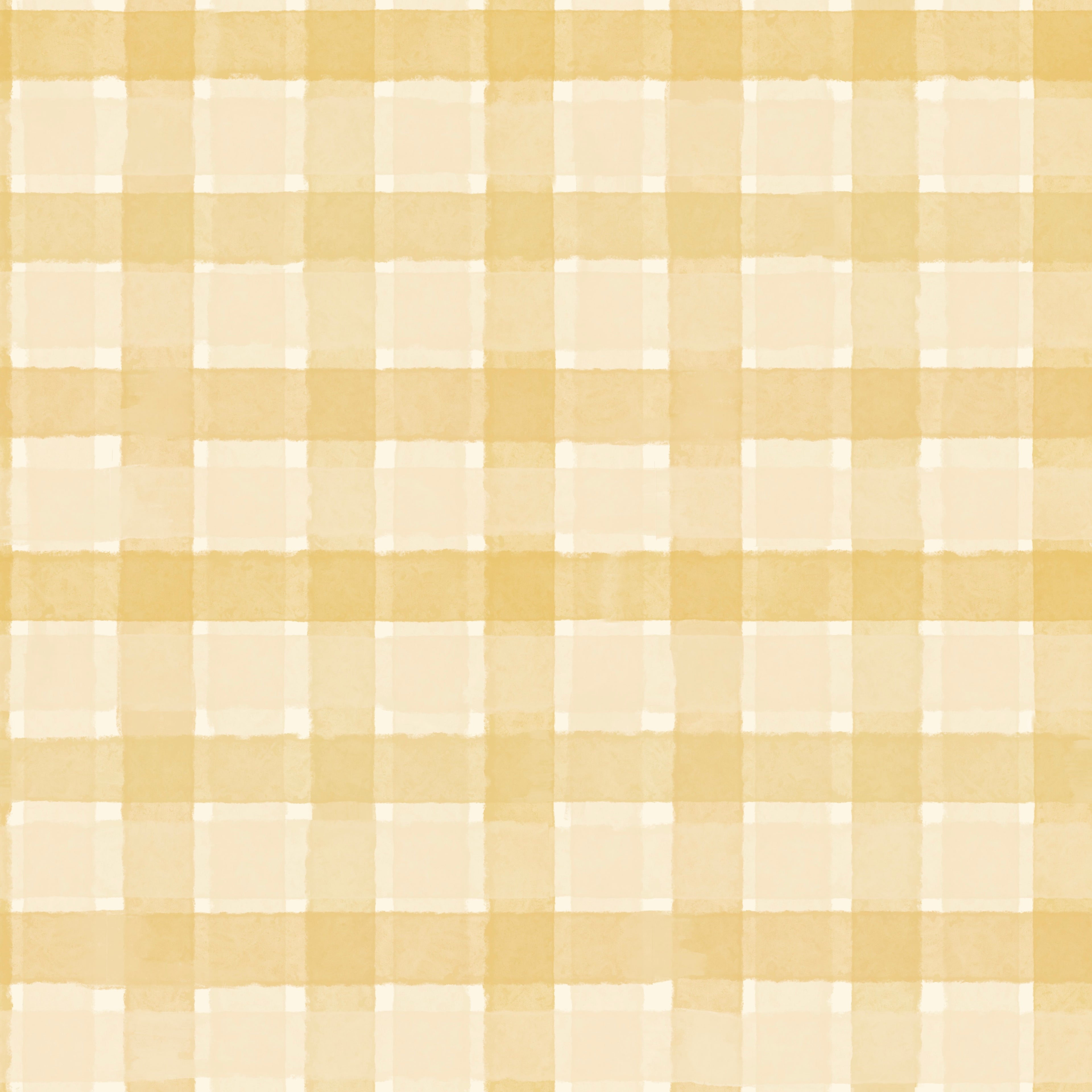 Checkered Wallpaper Repeat Pattern | Yellow: A warm, classic seamless yellow and beige checkered wallpaper with intersecting lines and a soft watercolor texture for timeless style.