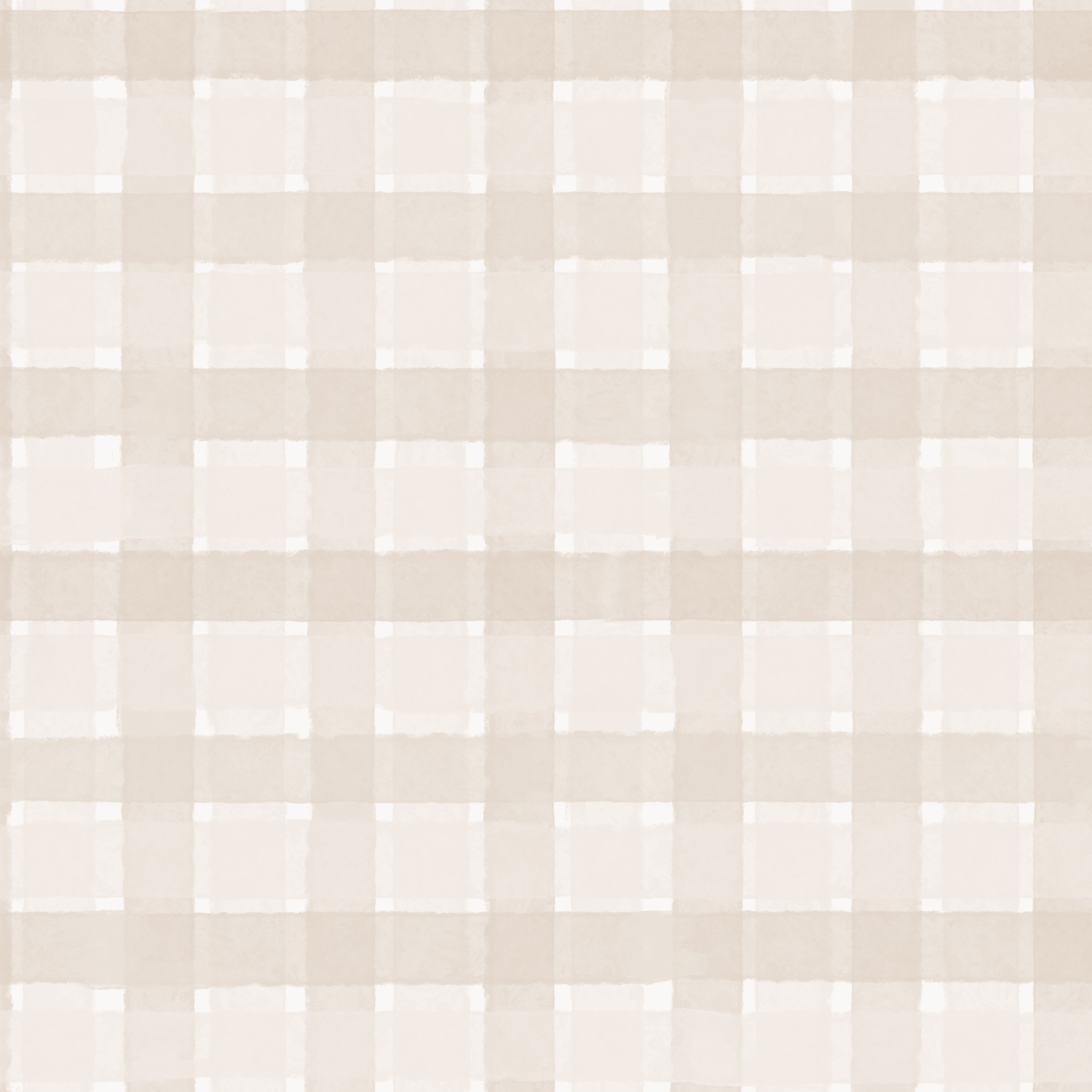 The Checkered Wallpaper Repeat Pattern | Cream features a seamless beige and white plaid design with soft lines and a watercolor texture, ideal for adding a gentle touch to nursery décor.