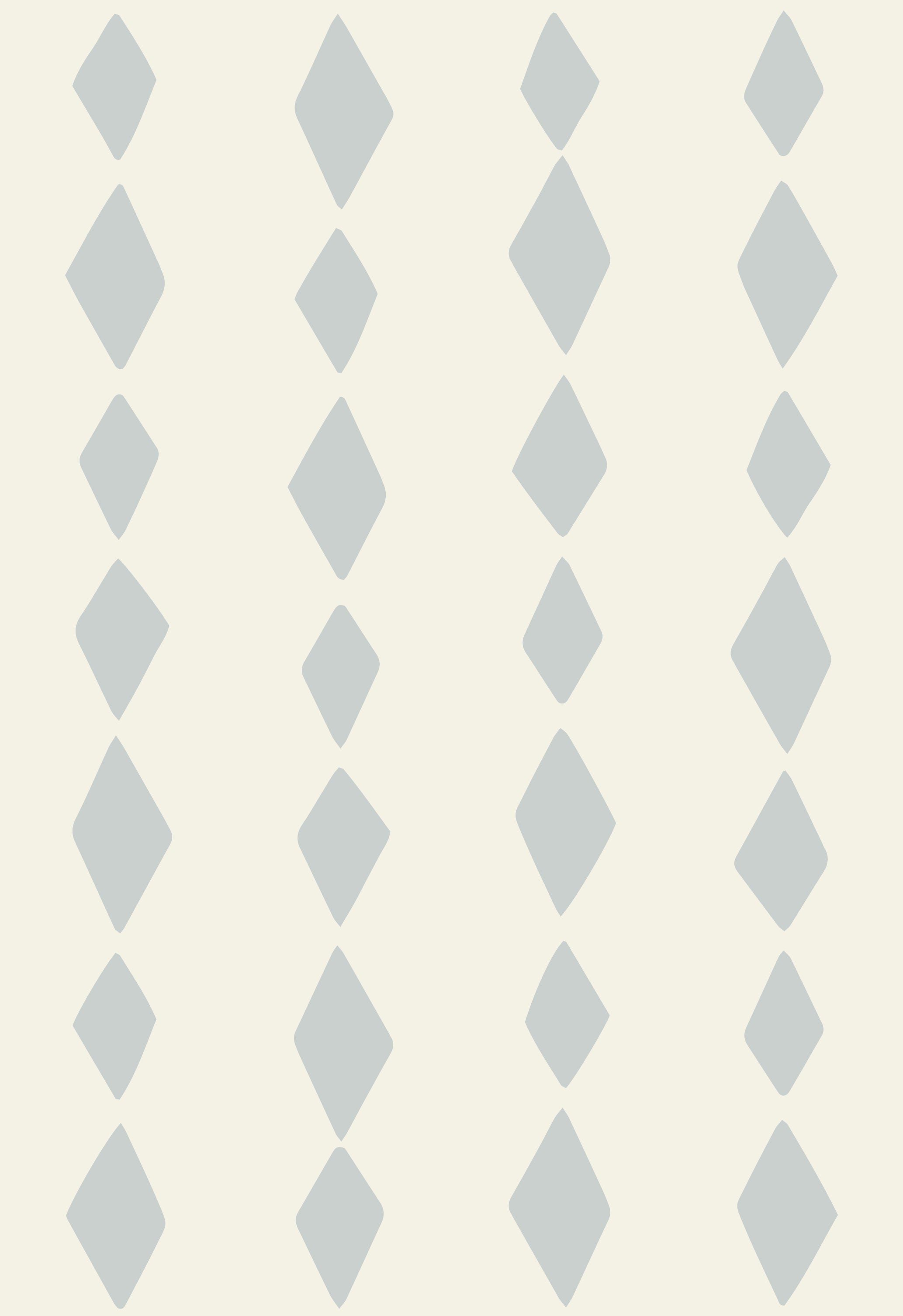 Jolly Jester Wallpaper Repeat Pattern | Blue features five vertical columns of evenly spaced light gray diamonds on an off-white background. The staggered, geometric design nods to classic blue harlequin styles, adding playful charm ideal for nurseries.