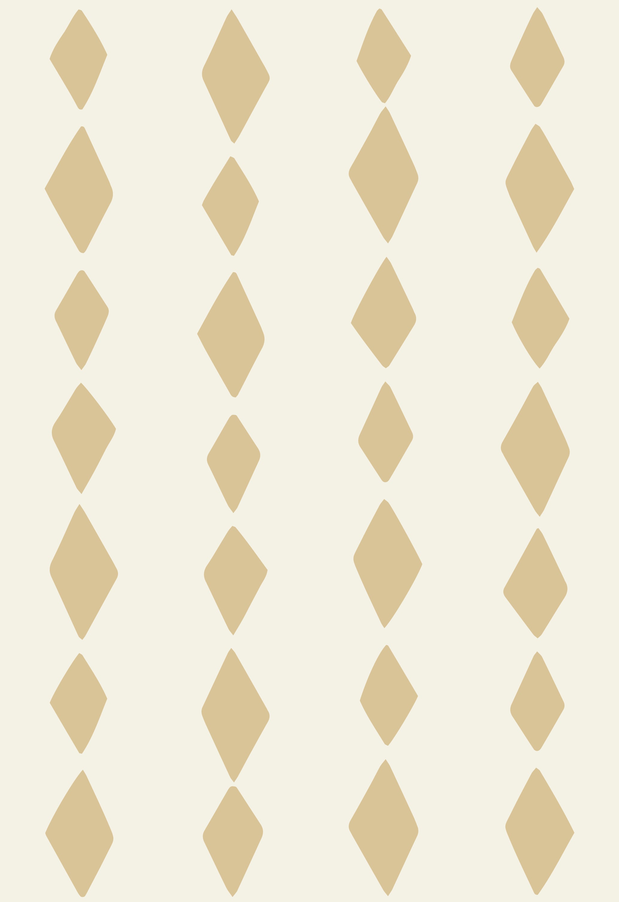 The Jolly Jester Wallpaper Repeat Pattern | Yellow features beige diamond shapes in vertical columns on a light cream background, with evenly spaced diamonds in varying sizes, evoking classic yellow harlequin wallpaper style.