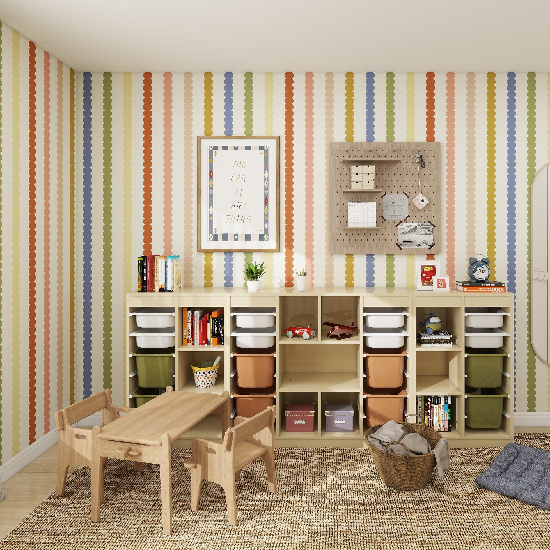 scallop stripe wallpaper multi munks and me