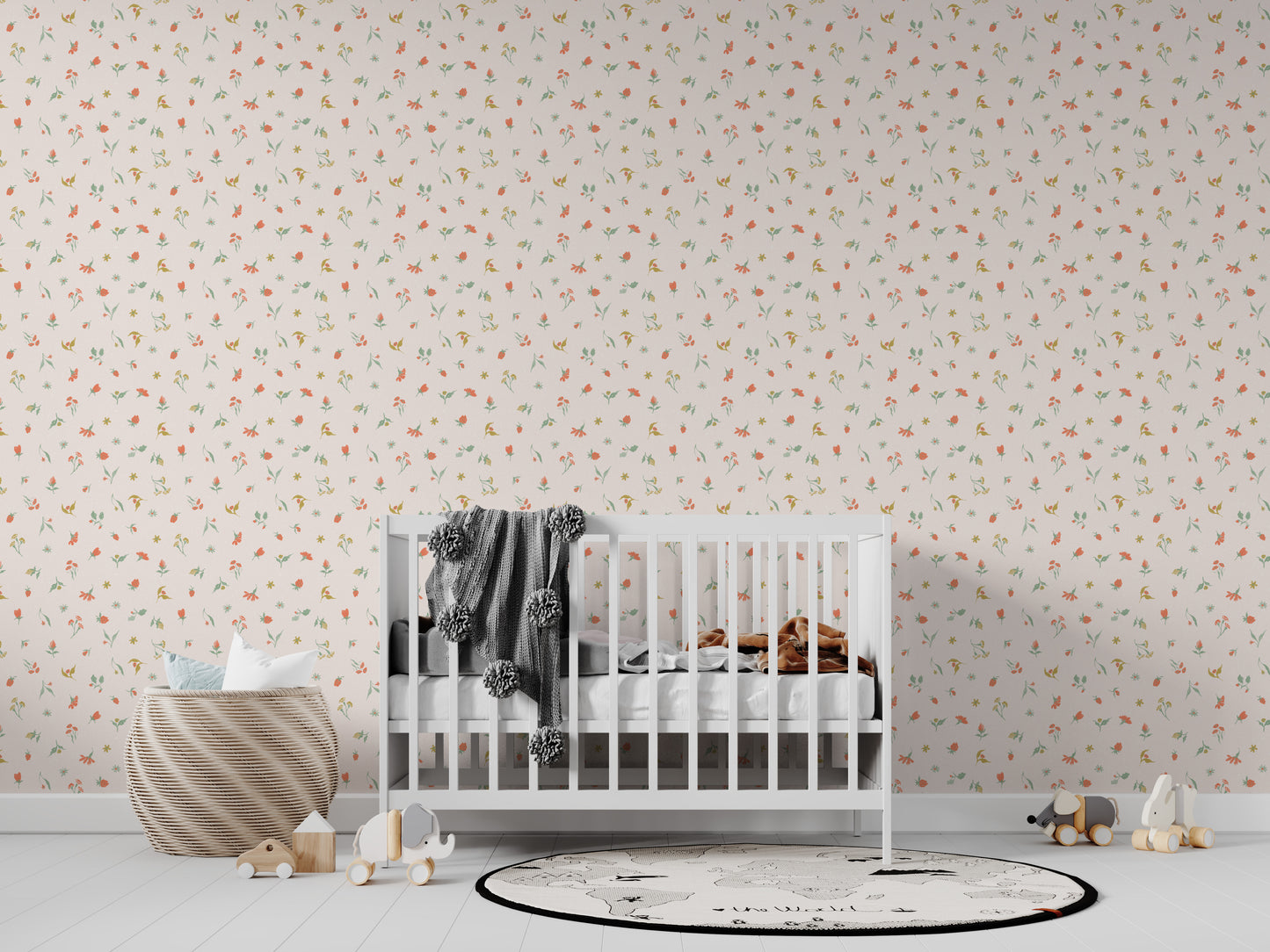 Lucys Spring Buds Wallpaper Repeat Pattern - Munks and Me Wallpaper