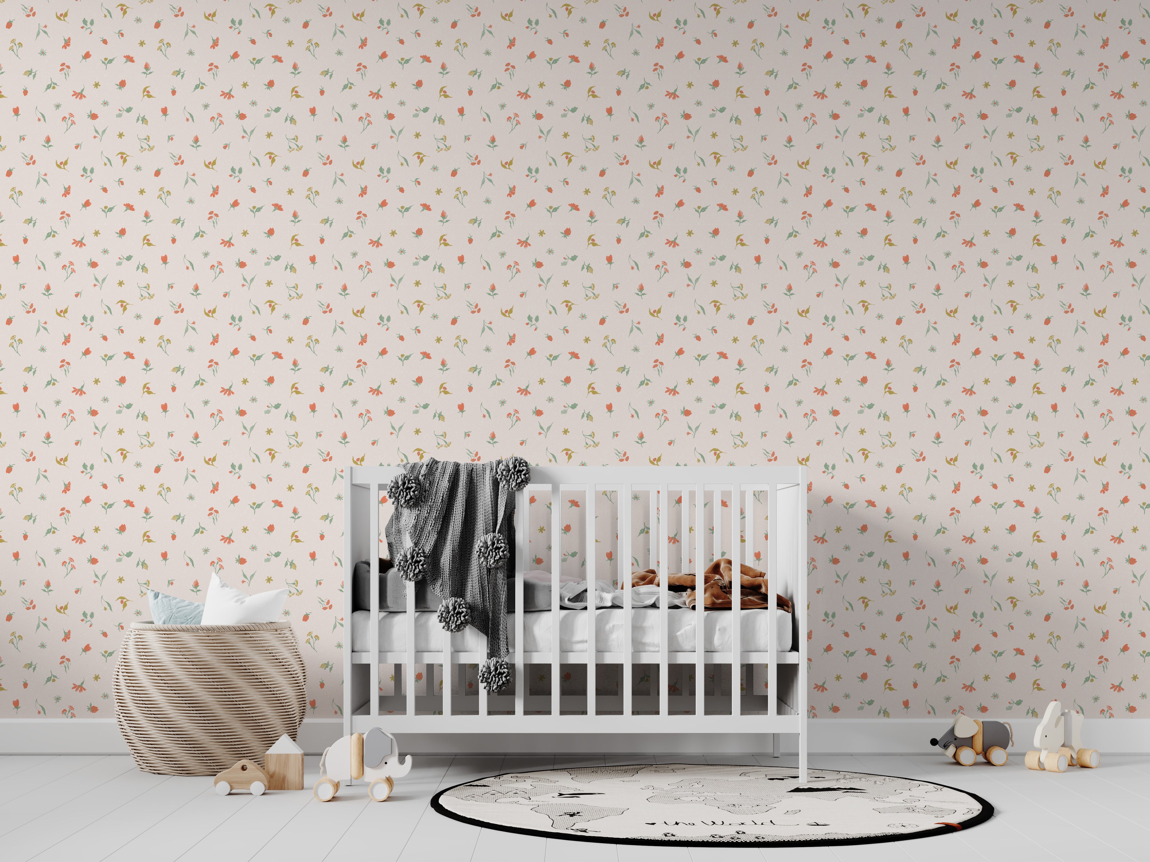 Lucys Spring Buds Wallpaper Repeat Pattern | Sample - Munks and Me Wallpaper