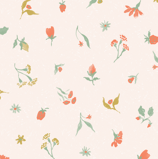 Lucys Spring Buds Wallpaper Repeat Pattern - Munks and Me Wallpaper