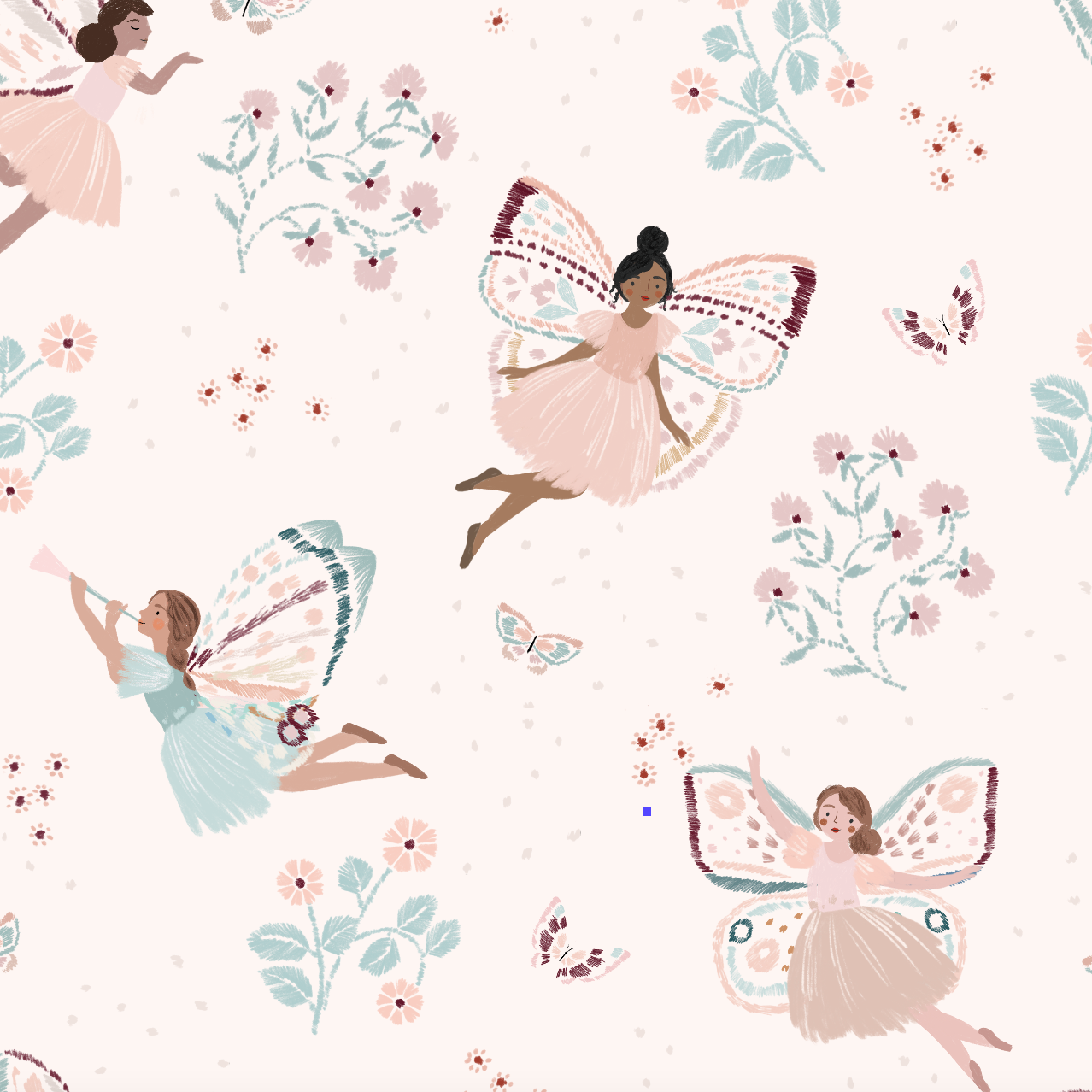 Fairy Wonderland Pinks Wallpaper Repeat Pattern - Munks and Me Wallpaper