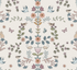 Explore the Forest Tales Wallpaper Repeat Pattern by munks and me, featuring whimsical birds, mice, butterflies, and rabbits amid pink, blue, and green flora on a cream backdrop for a serene touch.