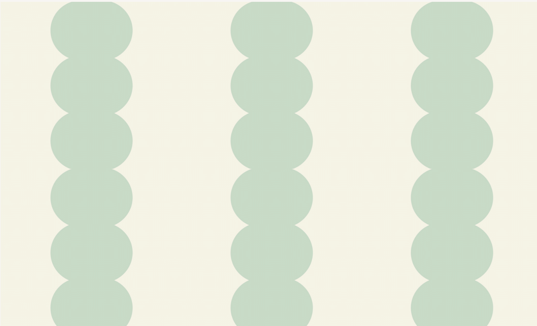 Custom Lick Green 50% | Sample features vertical rows of overlapping pale green circles on an off-white background, offering subtle elegance—ideal for custom wallpaper lovers seeking a minimal pattern.