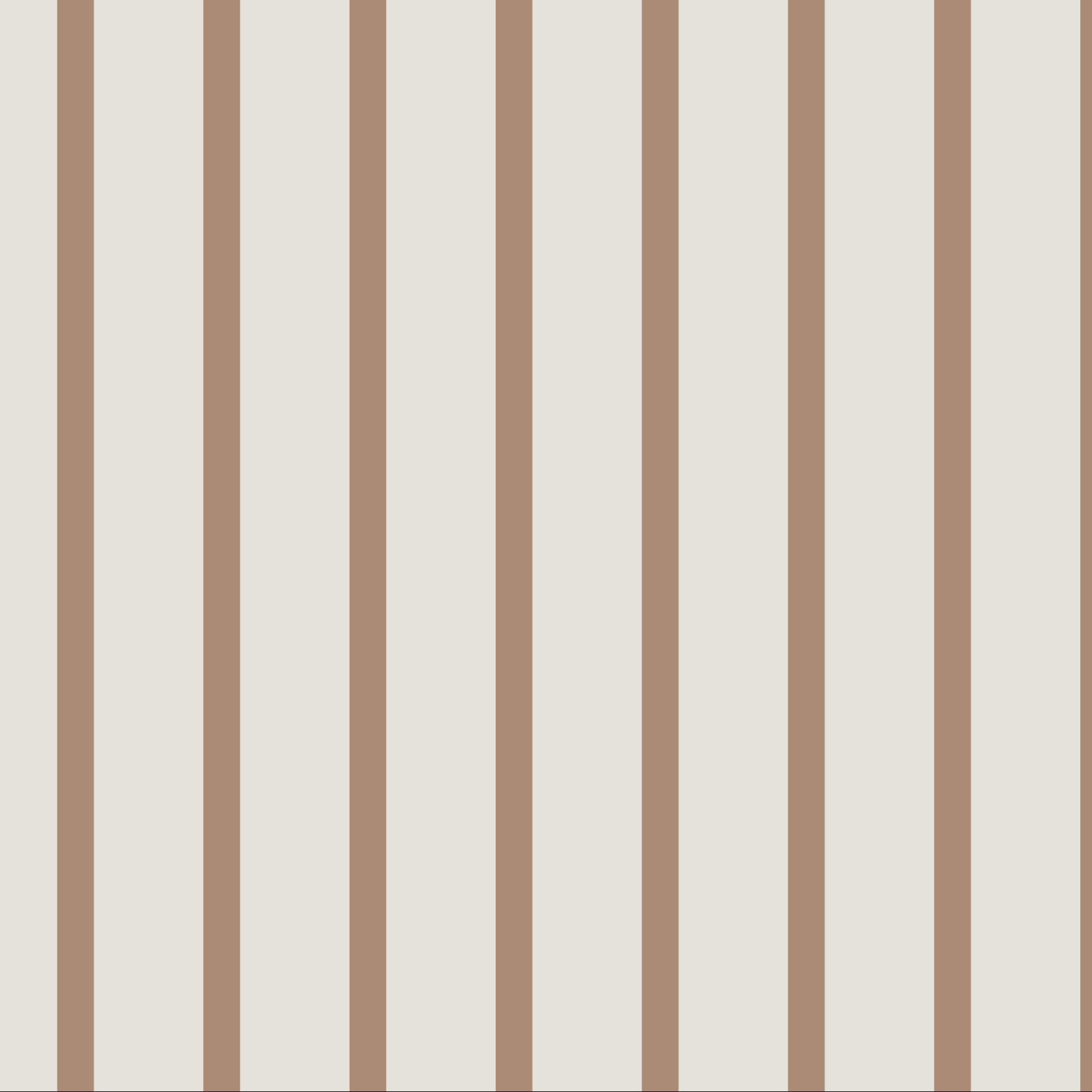 The Pinstripe Wallpaper Latte by munks and me features evenly spaced vertical brown stripes on a white background, adding a classic touch to any nursery.