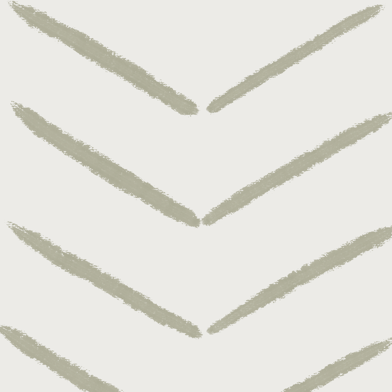The Herringbone Wallpaper Repeat Pattern | Olive features five evenly spaced, hand-drawn light gray chevrons on white, creating a subtle, classic herringbone texture.