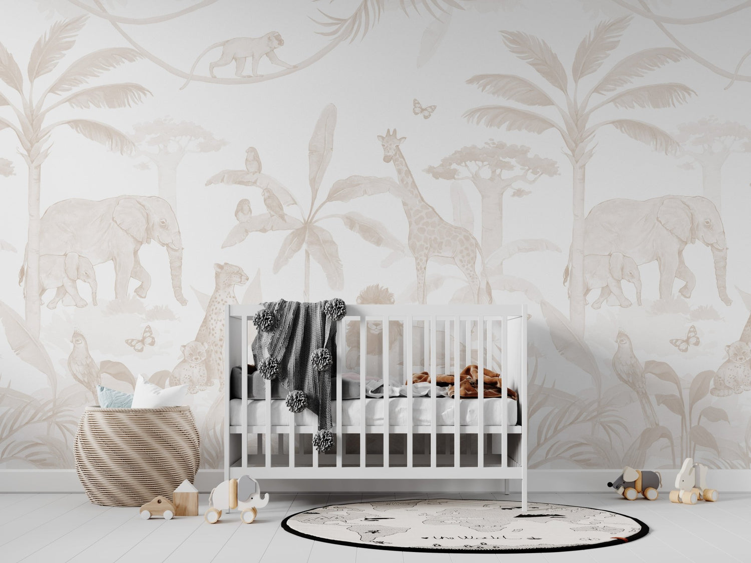 African Safari Wallpaper Mural | Neutral - Munks and Me Wallpaper