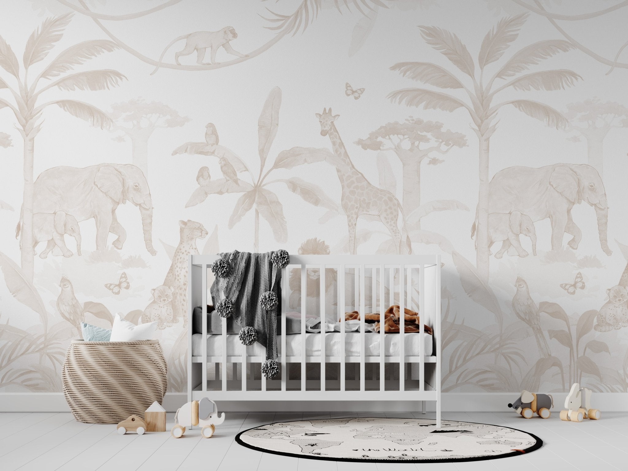 African Safari Wallpaper Mural | Neutral - Munks and Me Wallpaper
