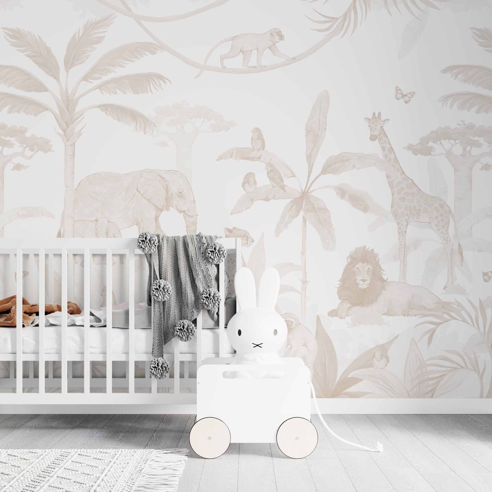 African Safari Wallpaper Mural | Neutral - Munks and Me Wallpaper