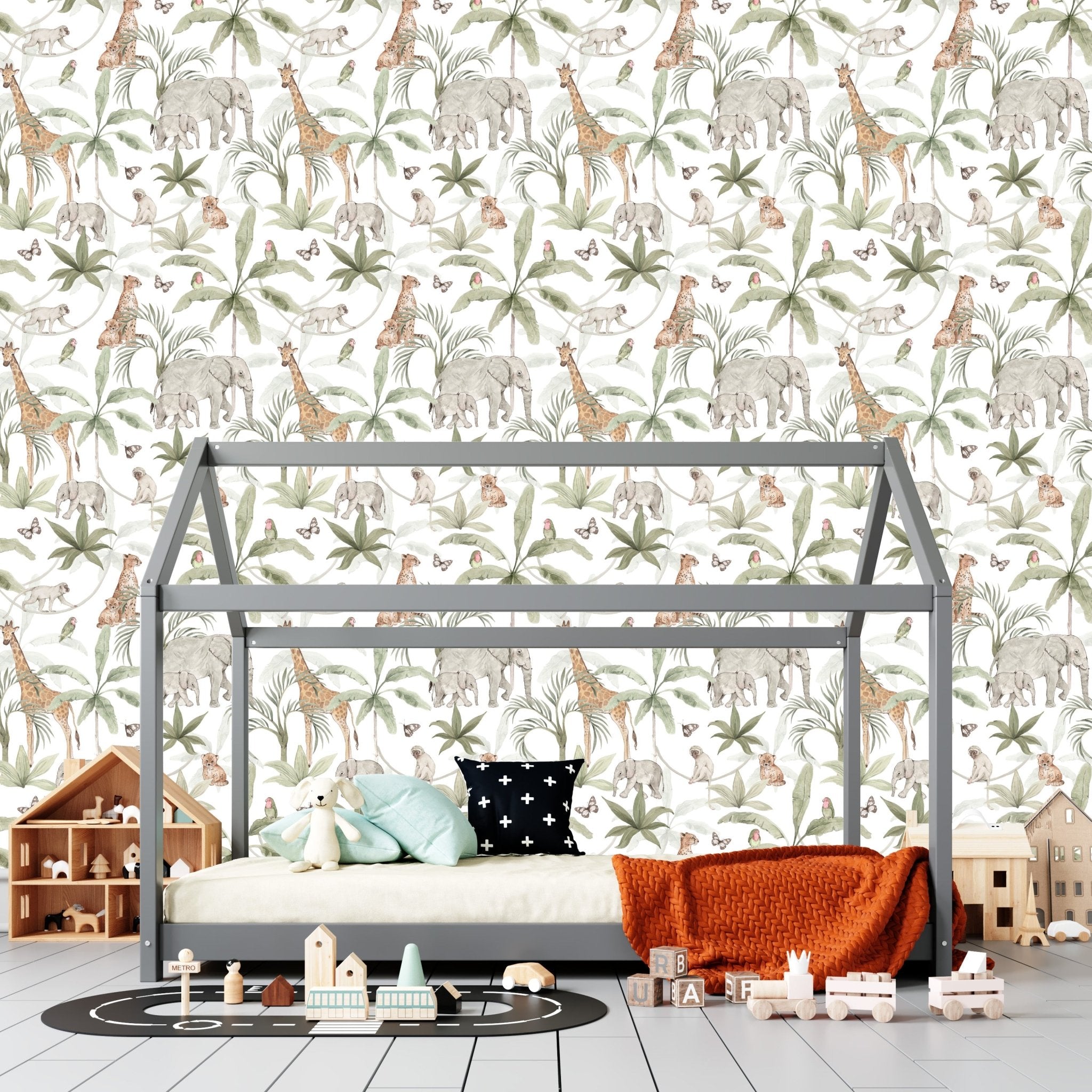 African Safari Wallpaper Repeat Pattern - Munks and Me Wallpaper