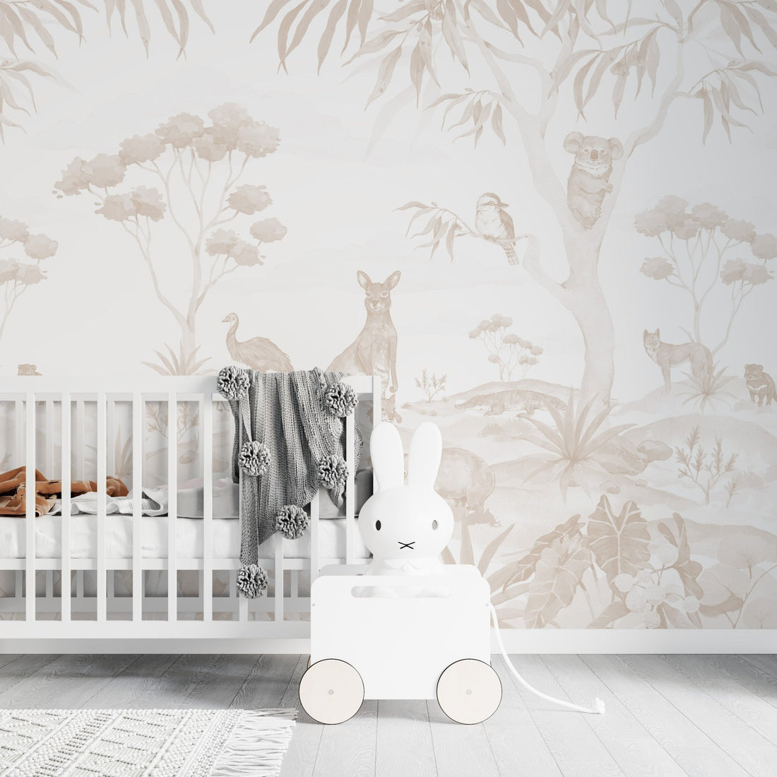 Australia Animal Mural Wallpaper Neutral | Sample - Munks and Me Wallpaper