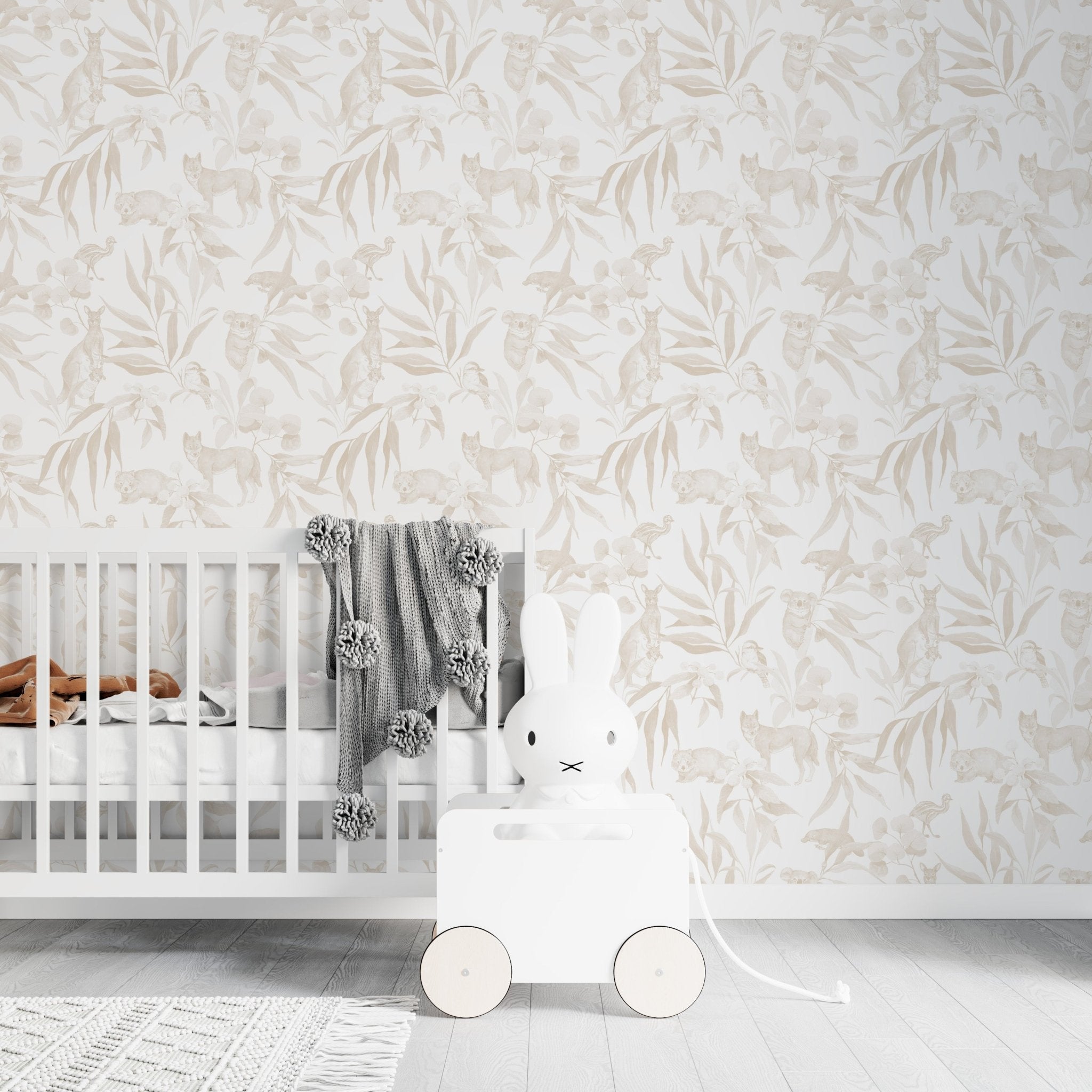Australia Animal Wallpaper Neutral | Sample - Munks and Me Wallpaper
