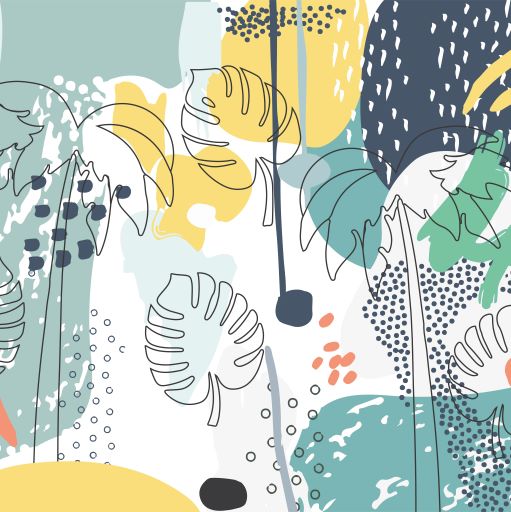 Blue Tropical Splash Wallpaper | Sample - Munks and Me Wallpaper
