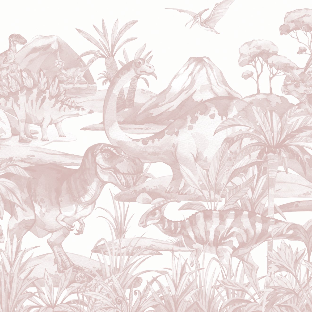Dinosaur World Rose Wallpaper | Sample - Munks and Me Wallpaper