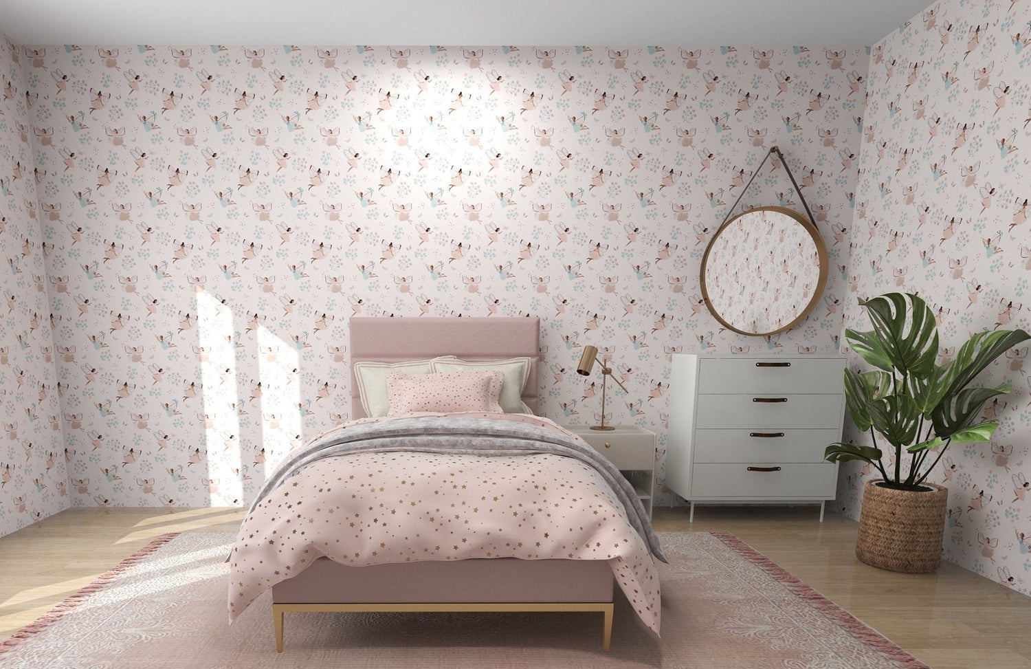 Fairy Wonderland Pinks Wallpaper Repeat Pattern - Munks and Me Wallpaper