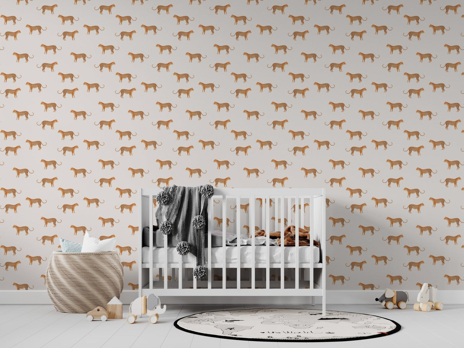 Goldies Cheetah Repeat Pattern Pink | Sample - Munks and Me Wallpaper