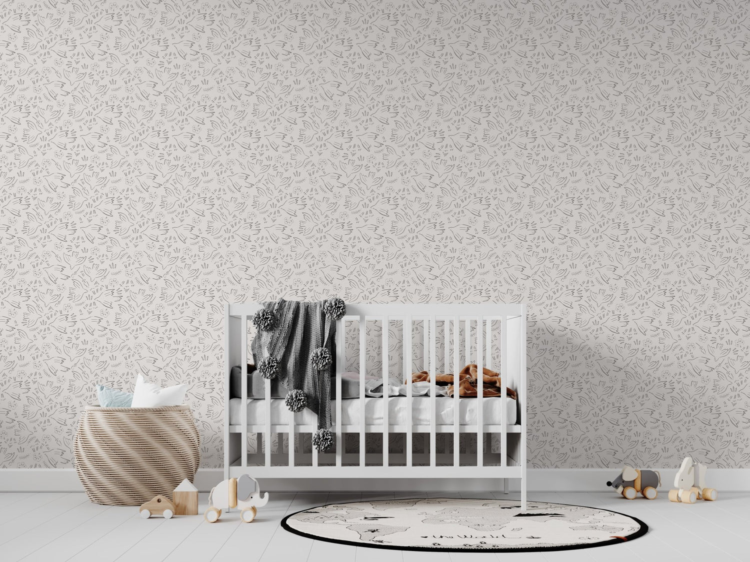 Hazels Flying Birds Wallpaper Repeat Pattern  | Sample - Munks and Me Wallpaper