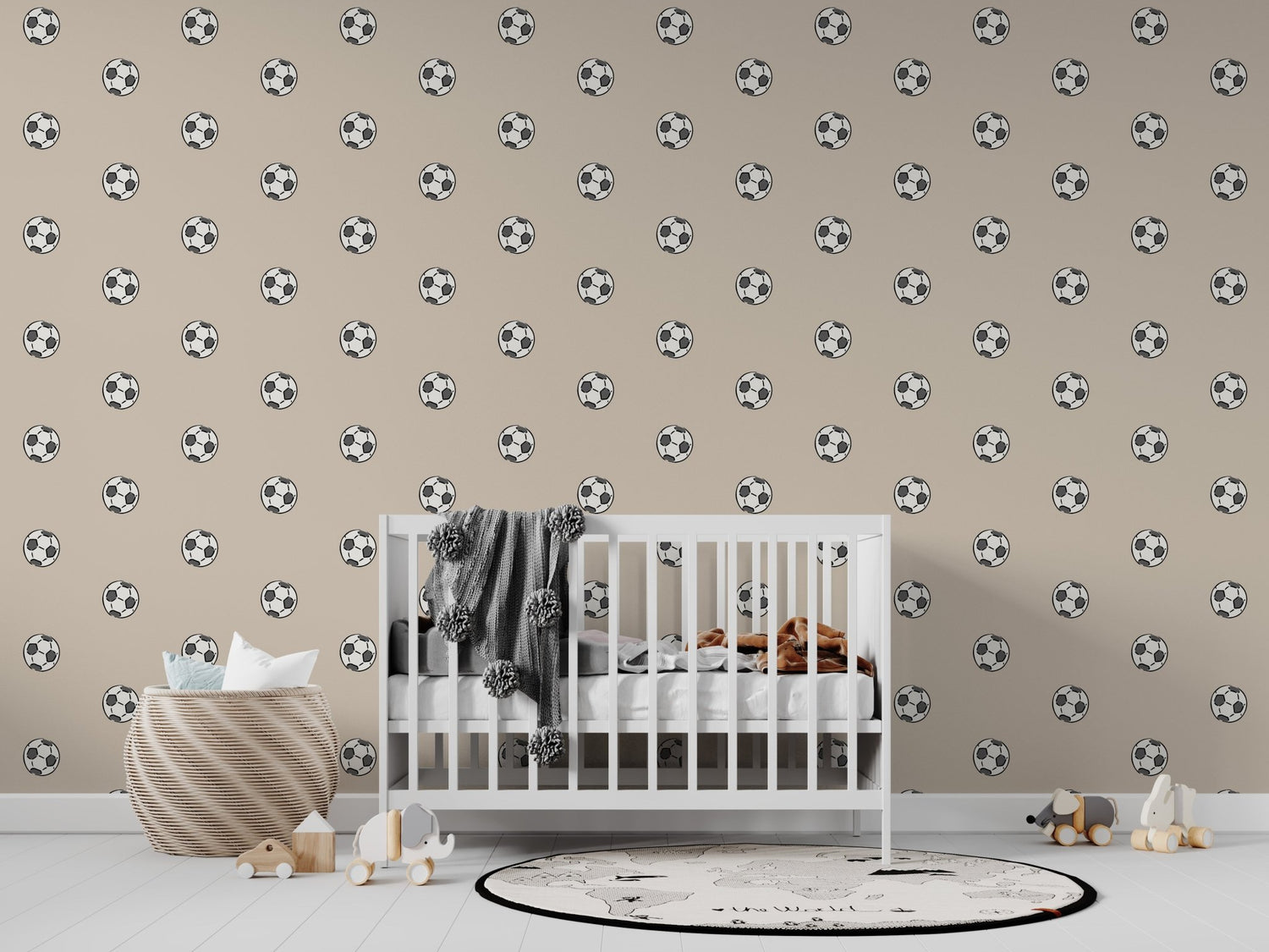 Its all about footballs repeat pattern | Sample - Munks and Me Wallpaper