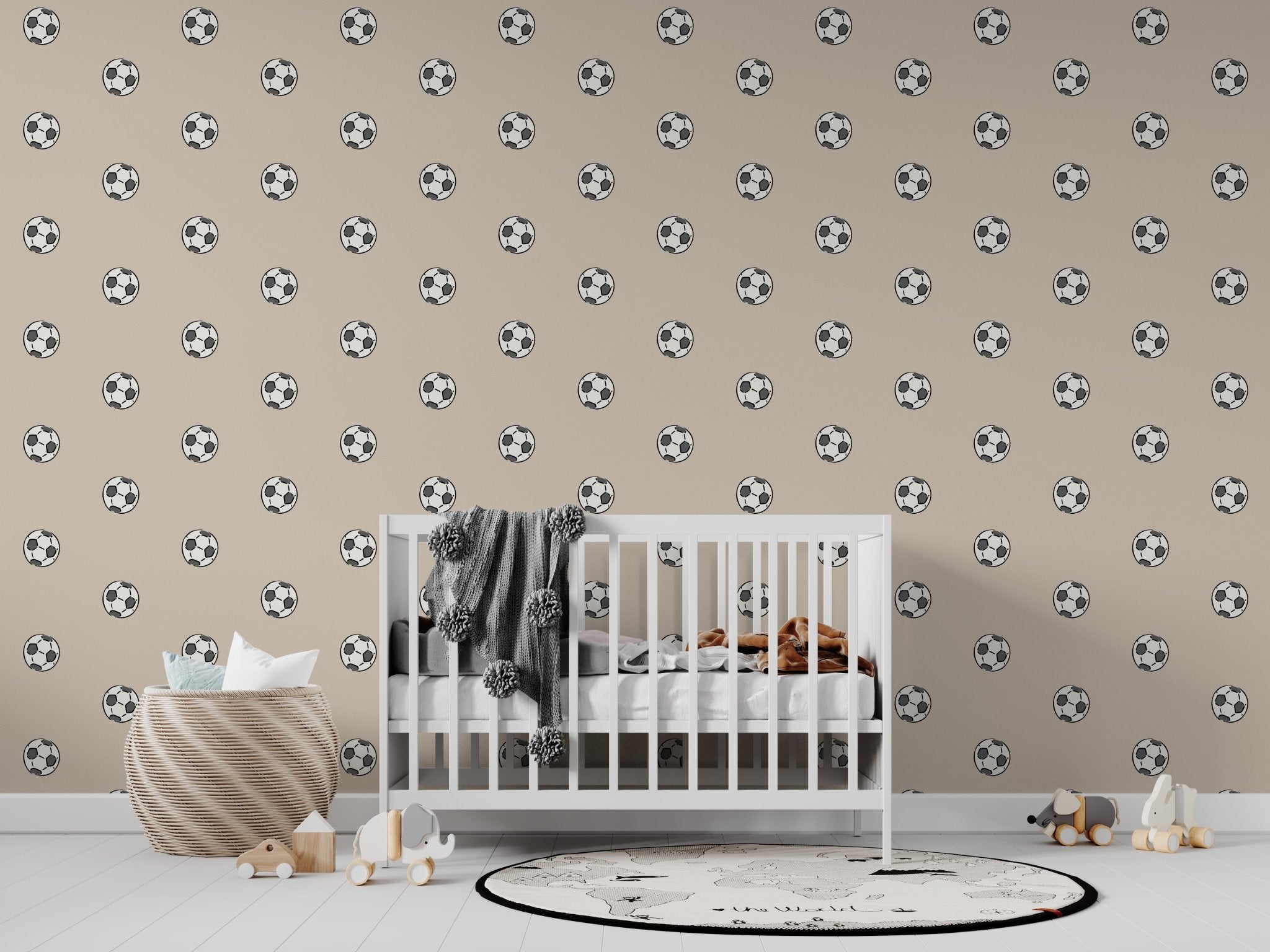 Its all about footballs repeat pattern | Sample - Munks and Me Wallpaper