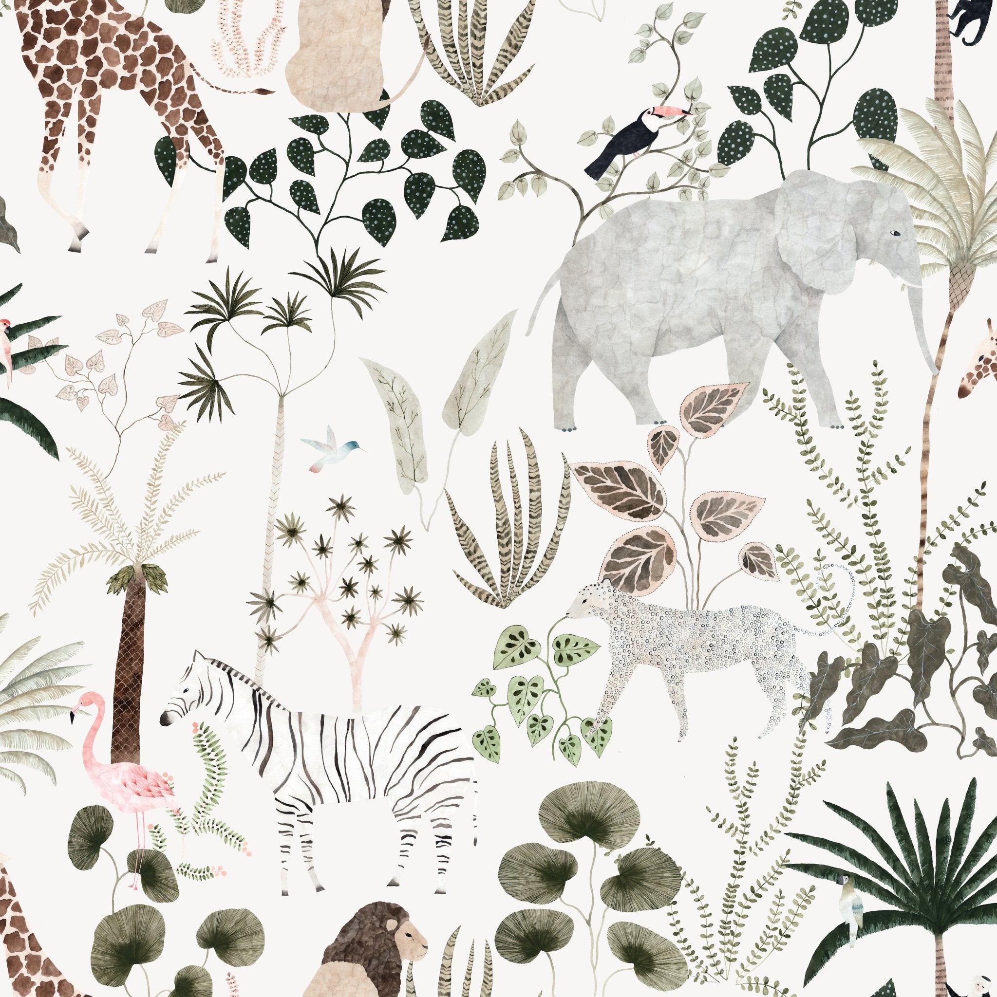 Jungle Dreams Repeat Wallpaper | Sample - Munks and Me Wallpaper