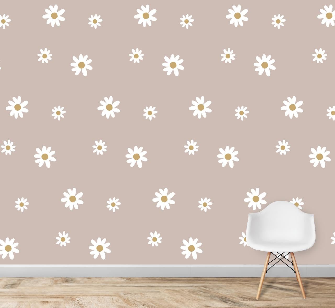 Large Daisy Floral Wallpaper Repeat Pattern - Munks and Me Wallpaper
