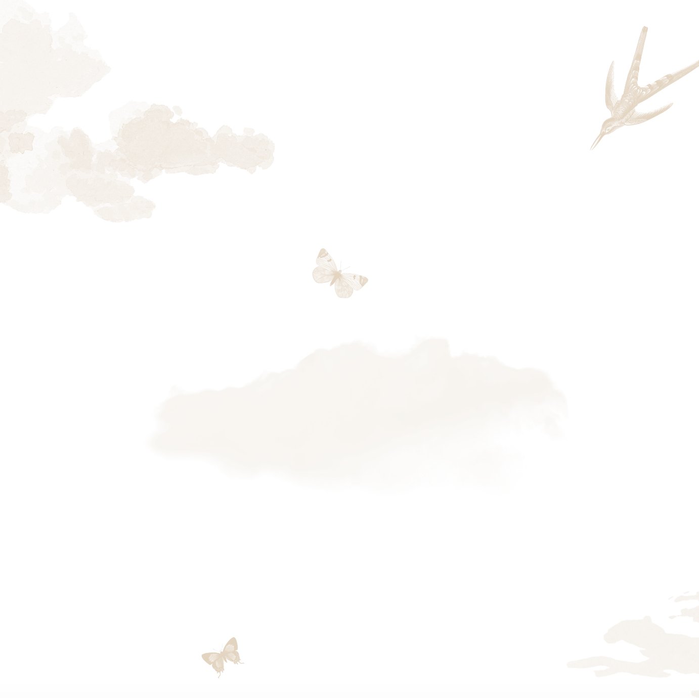 Munks + Me X Olivia Bowen Wallpaper Mural | Clouds & Birds - Munks and Me Wallpaper