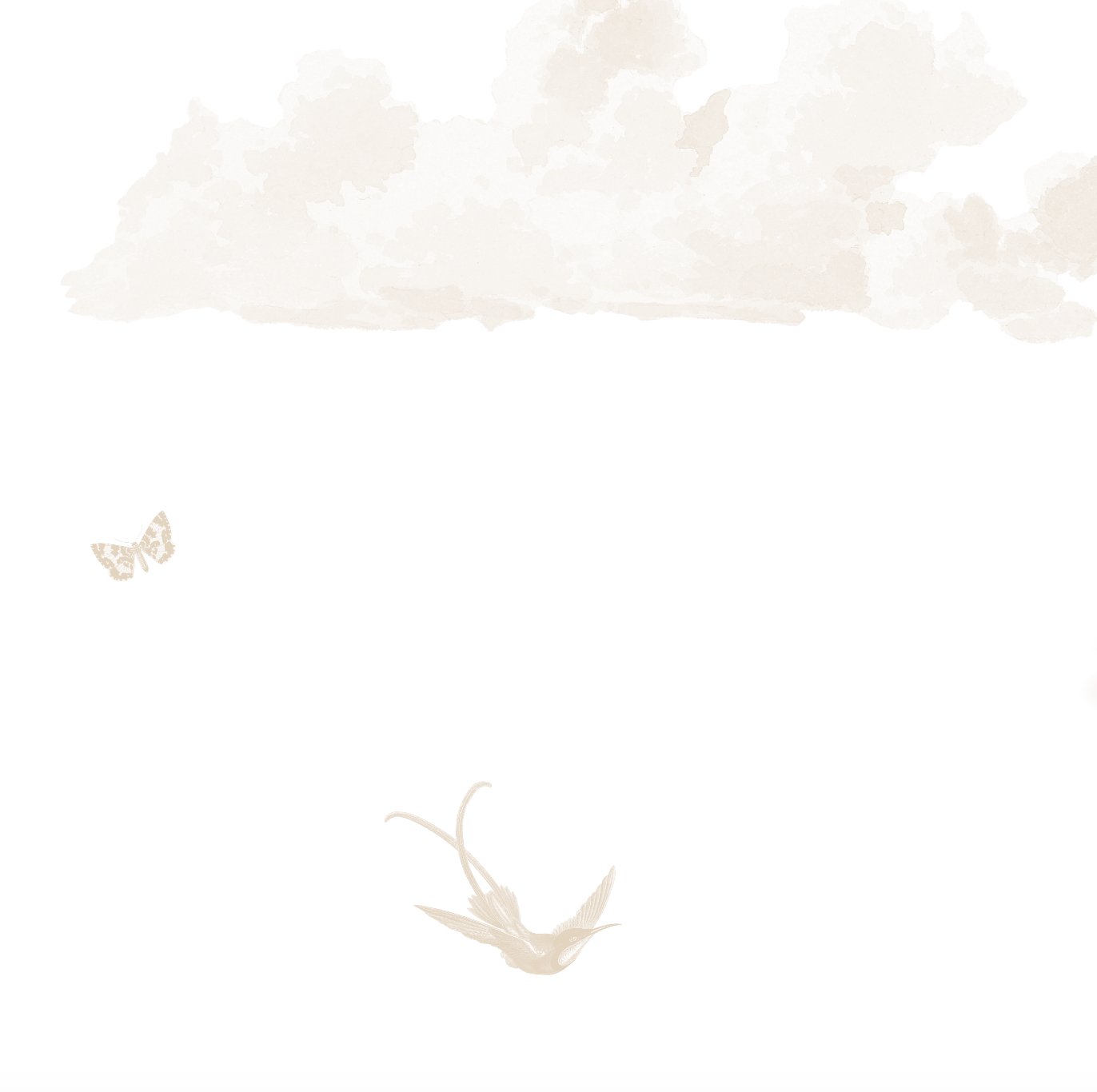 Munks + Me X Olivia Bowen Wallpaper Mural | Clouds & Birds - Munks and Me Wallpaper