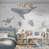 Ocean Magic Wallpaper Mural | Blue - Munks and Me Wallpaper