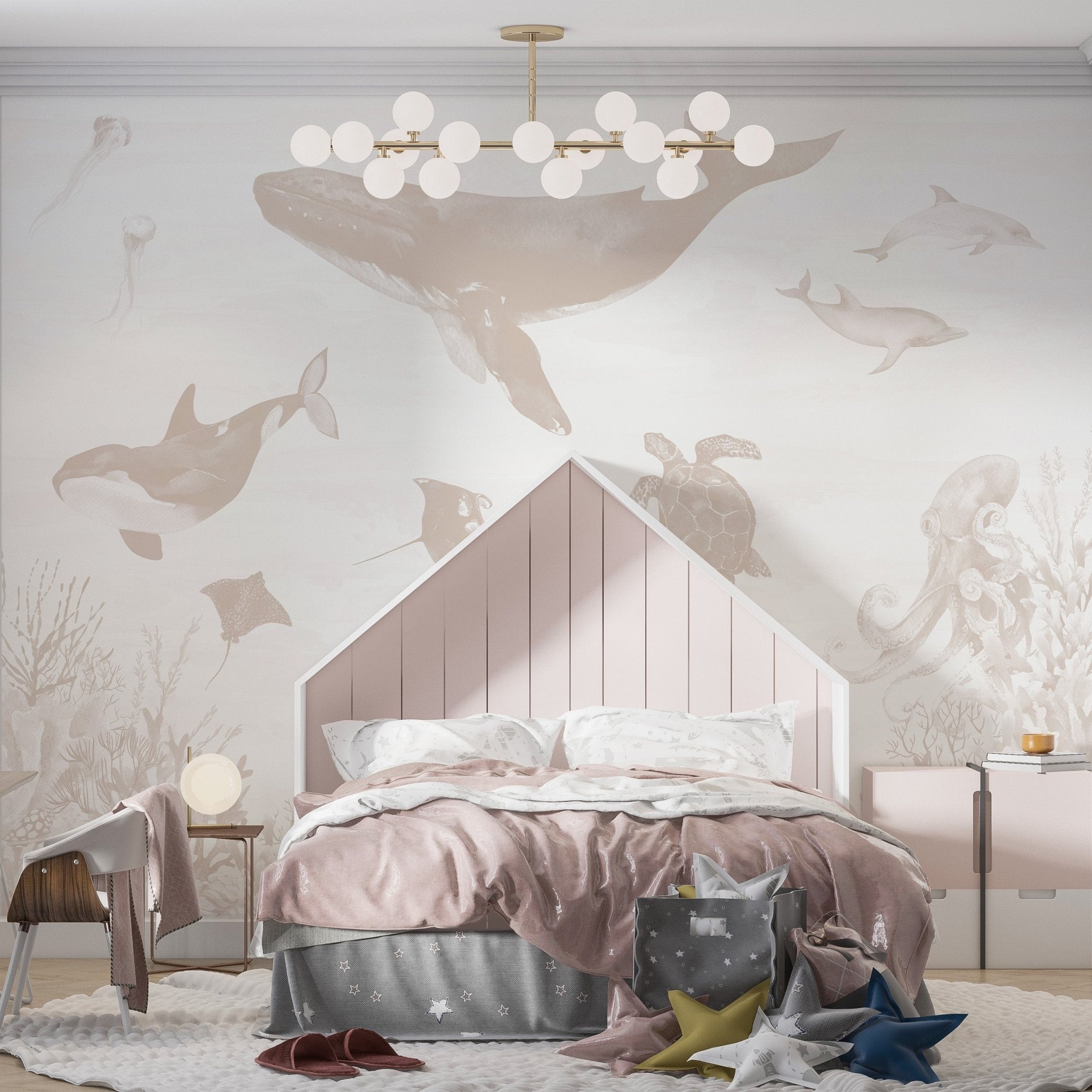 Ocean Magic Wallpaper Mural | Neutral - Munks and Me Wallpaper