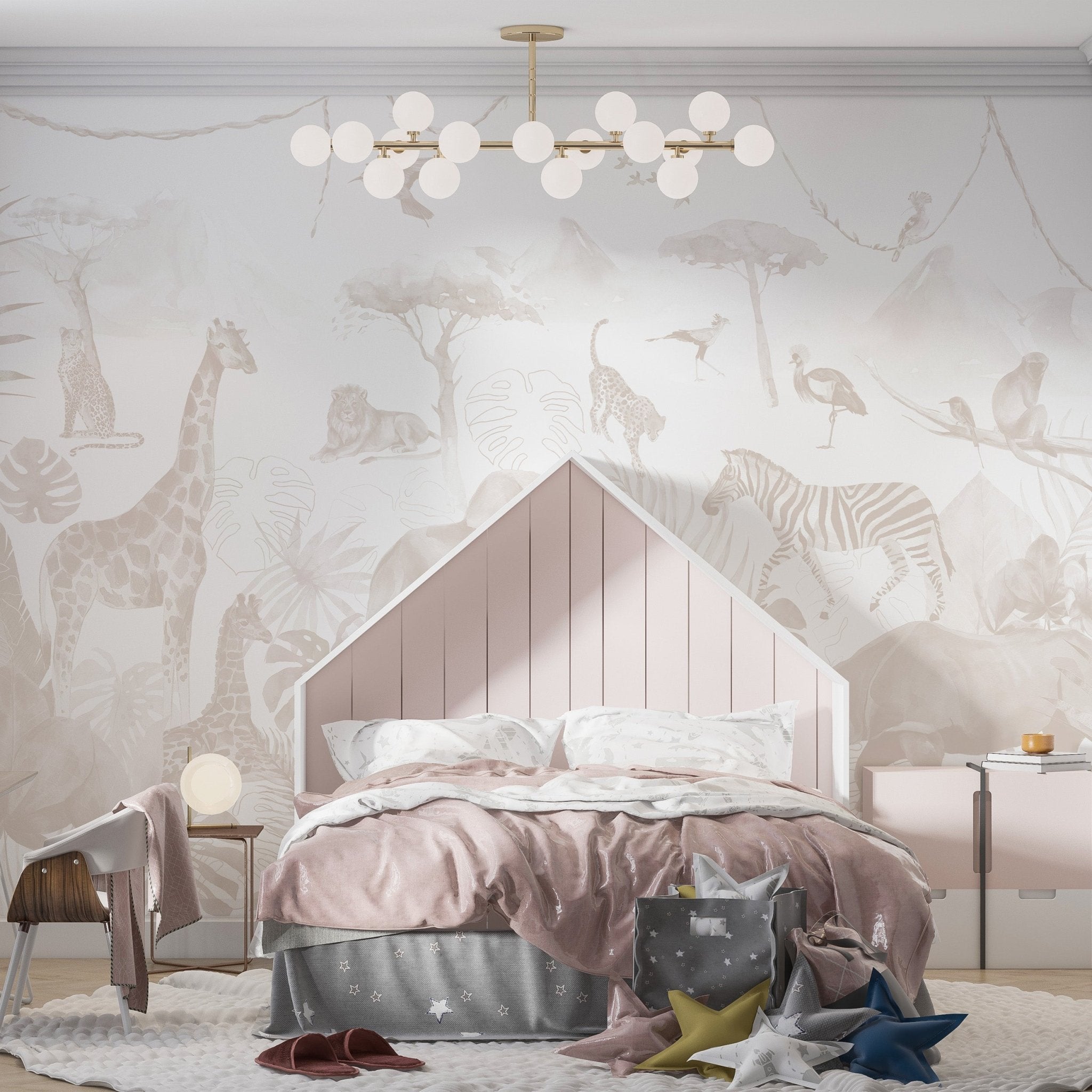Paradise Jungle Wallpaper Mural | Neutral - Munks and Me Wallpaper