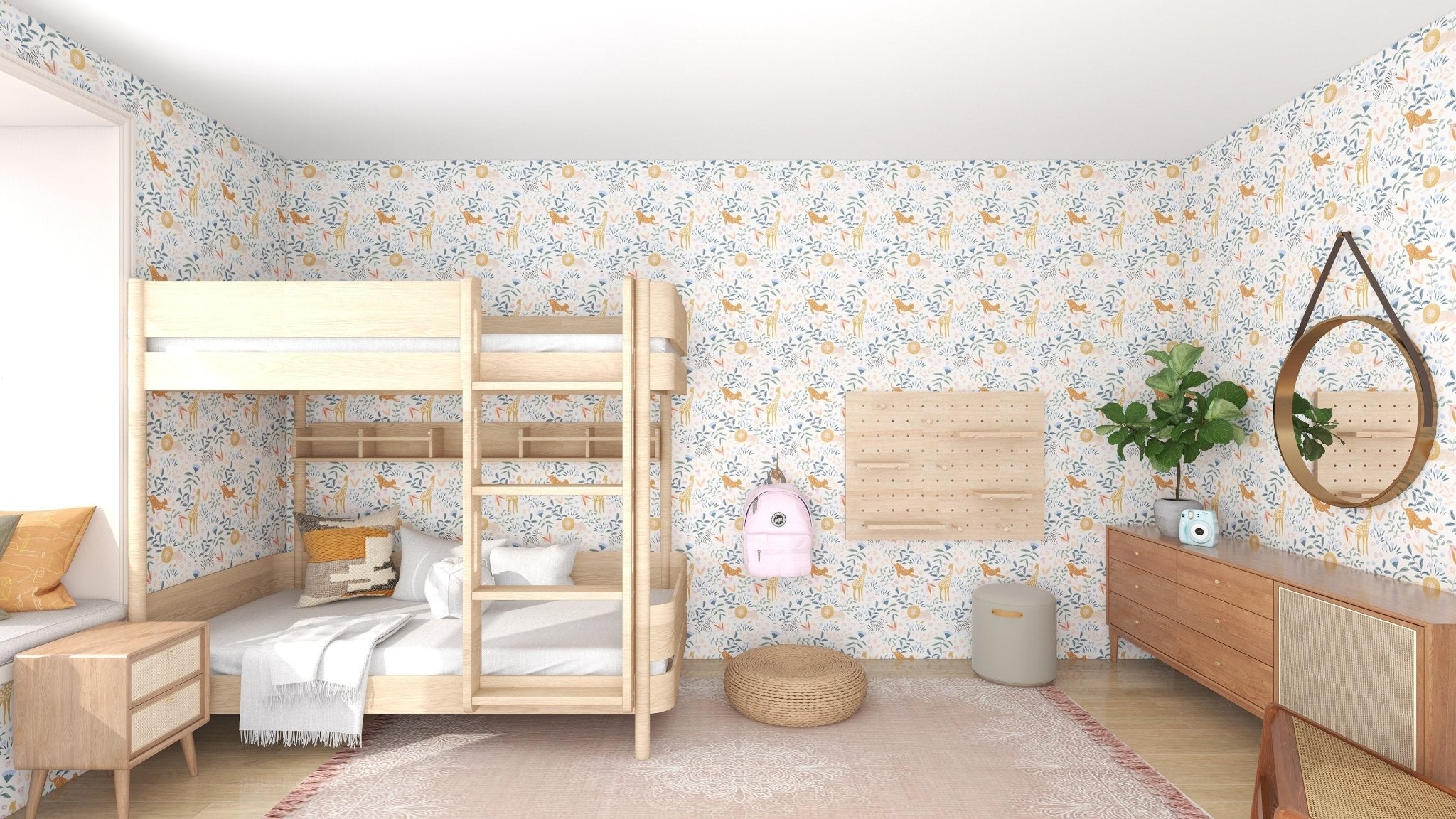 Safari Springtime Repeat Wallpaper Pattern | Sample - Munks and Me Wallpaper