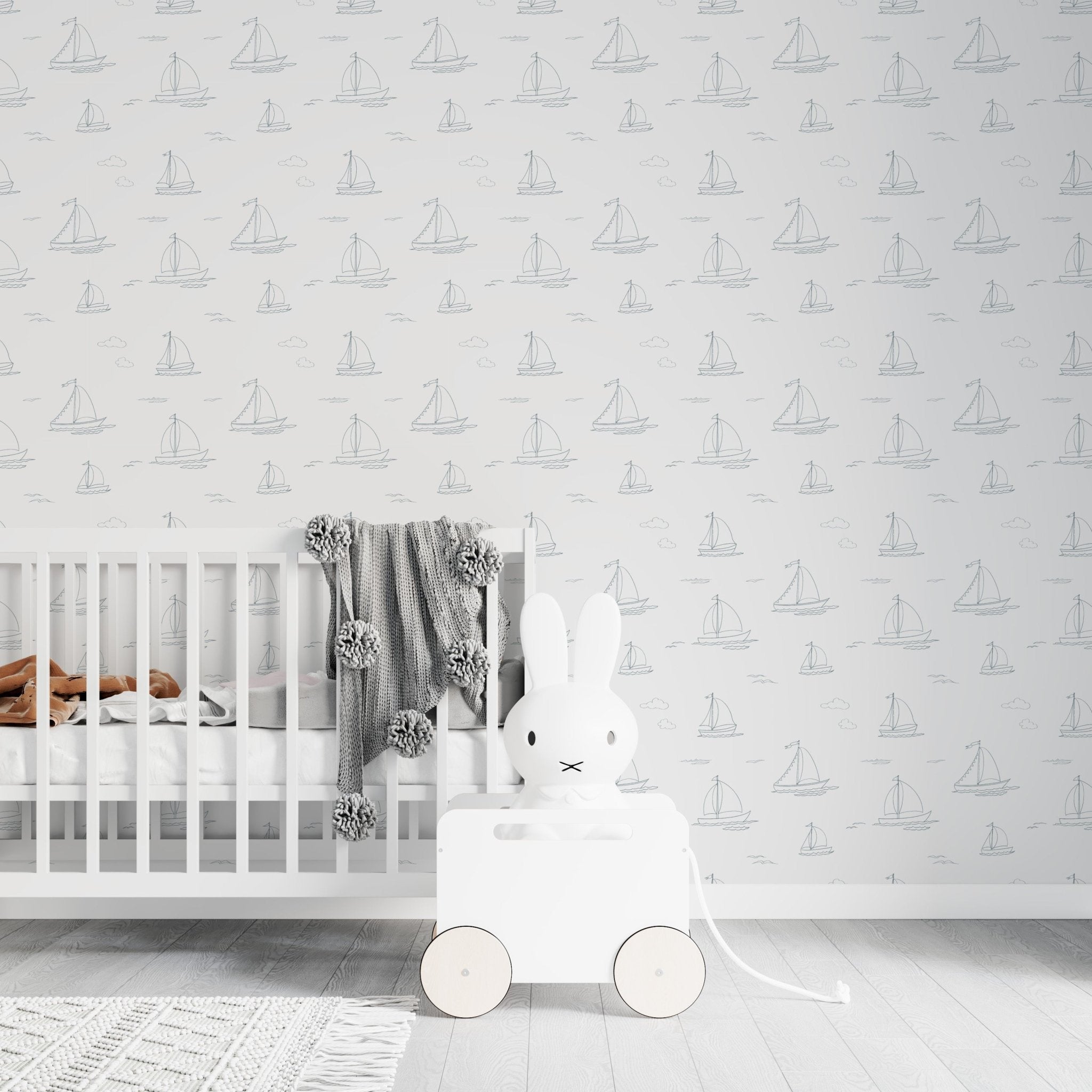 Sailing Ships Wallpaper Repeat Pattern | Sample - Munks and Me Wallpaper