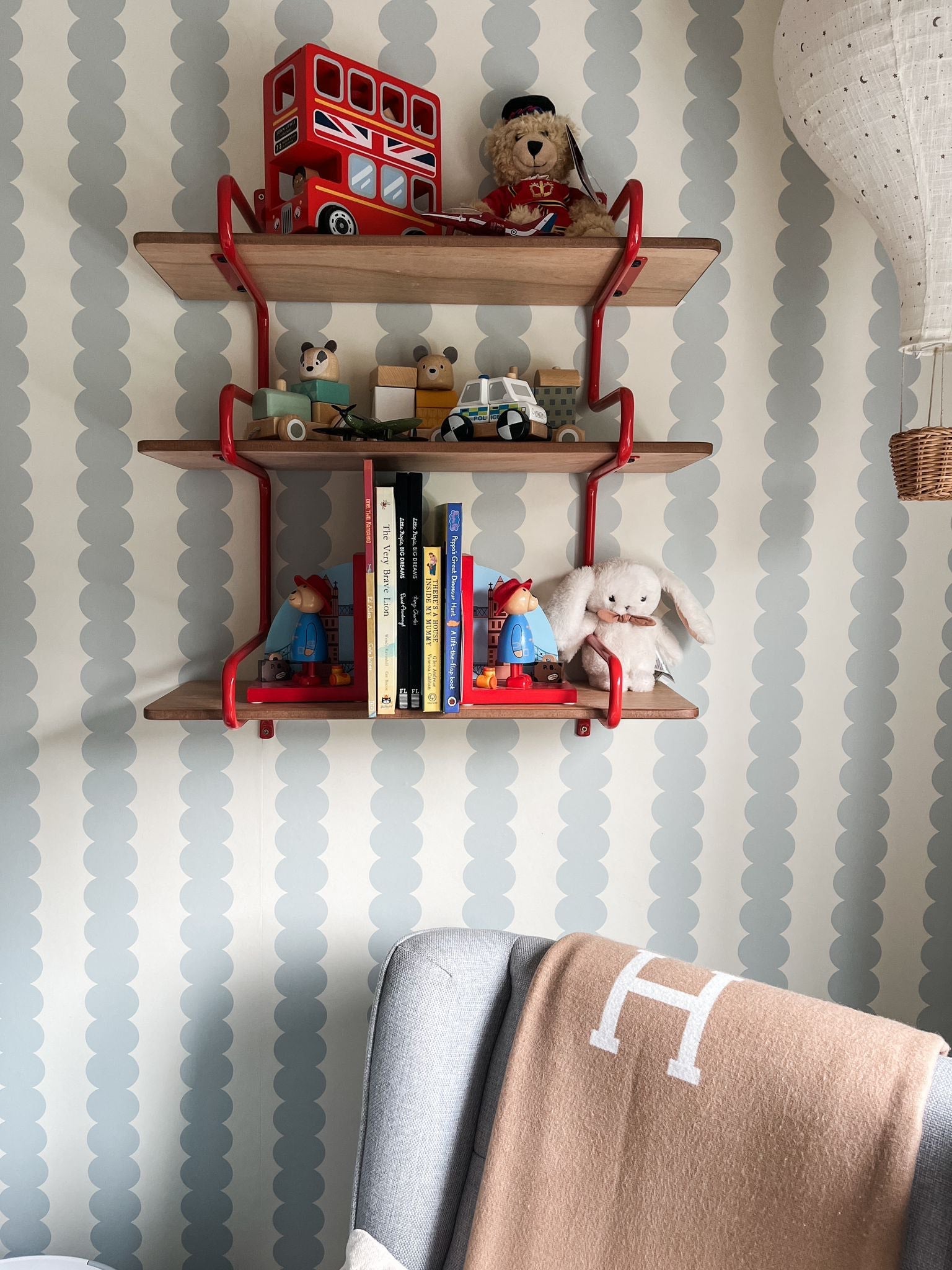 Scallop Stripe Wallpaper Blue | Sample - Munks and Me Wallpaper