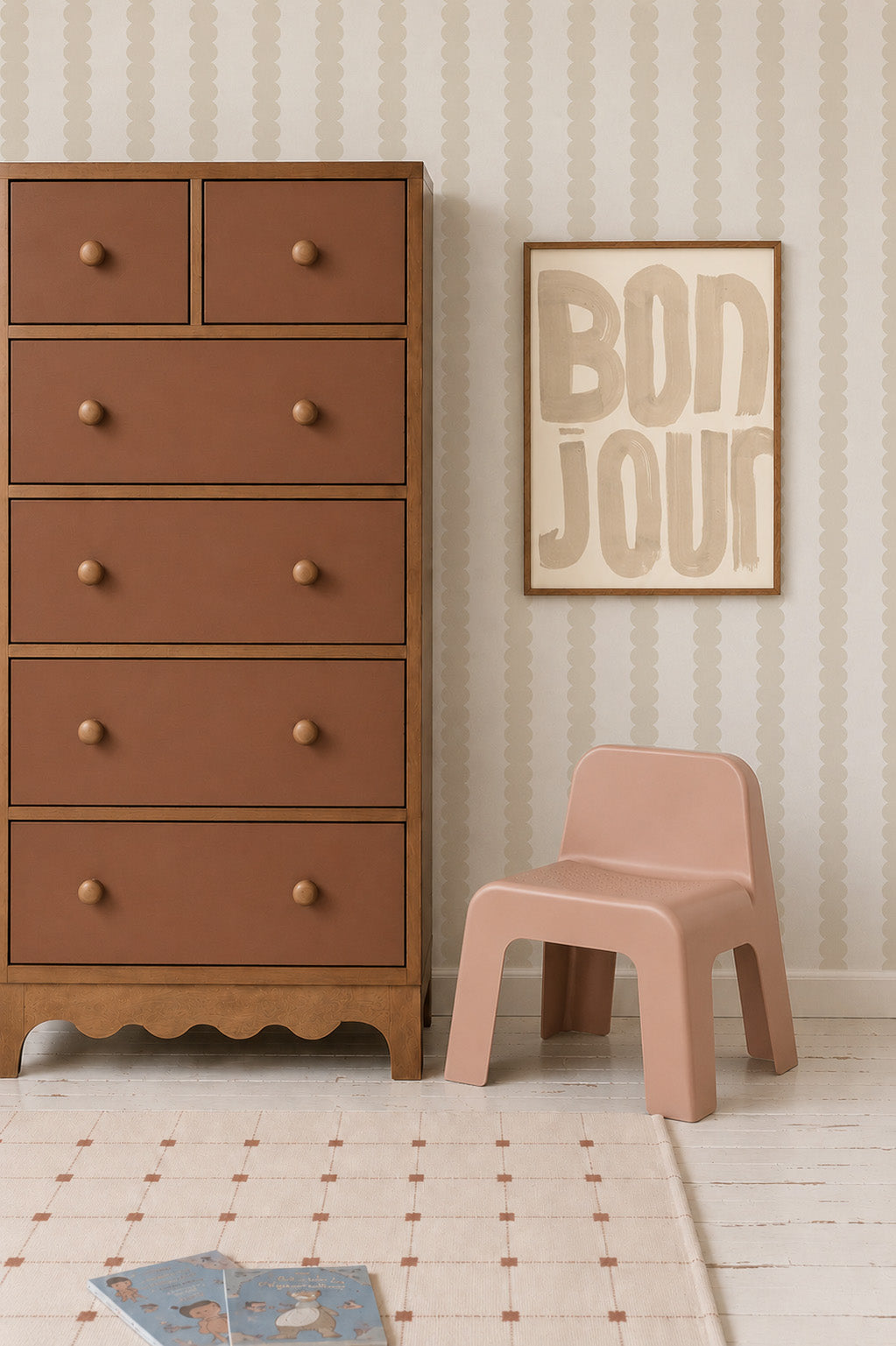 scallop cloud wallpaper for nursery