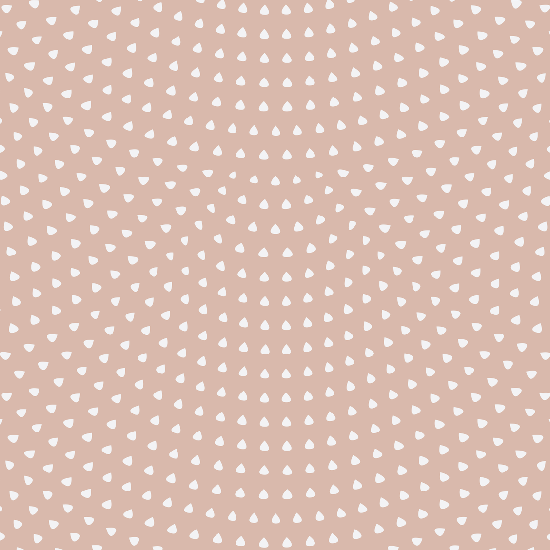 The Scallop Shell Wallpaper Repeat Pattern | Rose features evenly spaced white teardrops on a light brown background in a radial, symmetrical design—perfect for adding stylish movement and depth to a playroom.