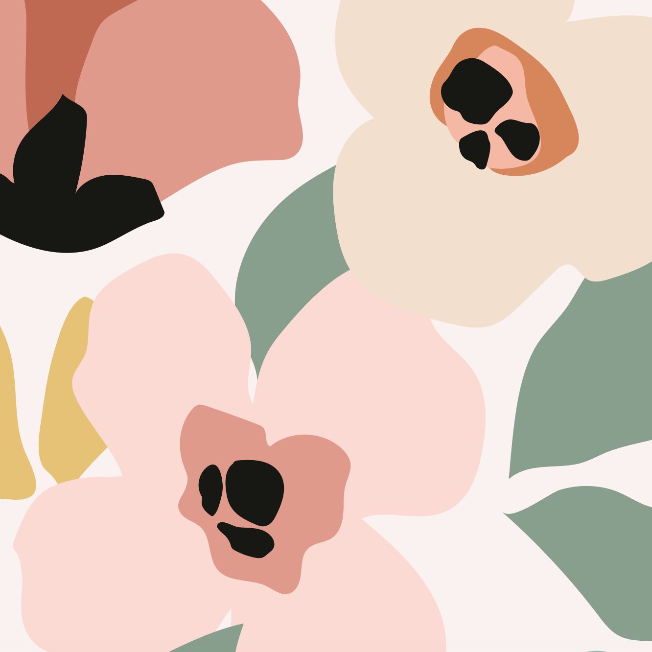 Sienna Floral Wallpaper Mural | Brights - Munks and Me Wallpaper