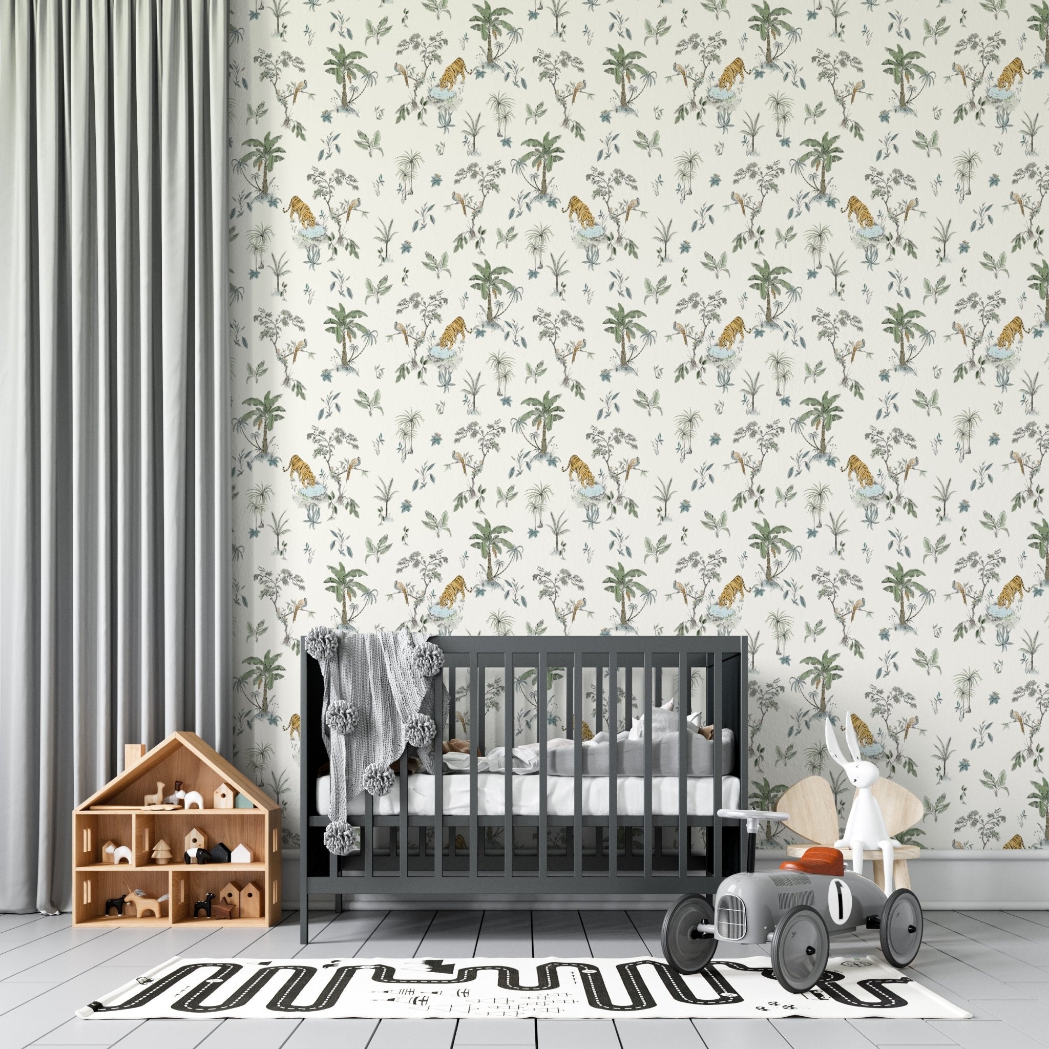 Tropical Tiger Wallpaper | Sample - Munks and Me Wallpaper