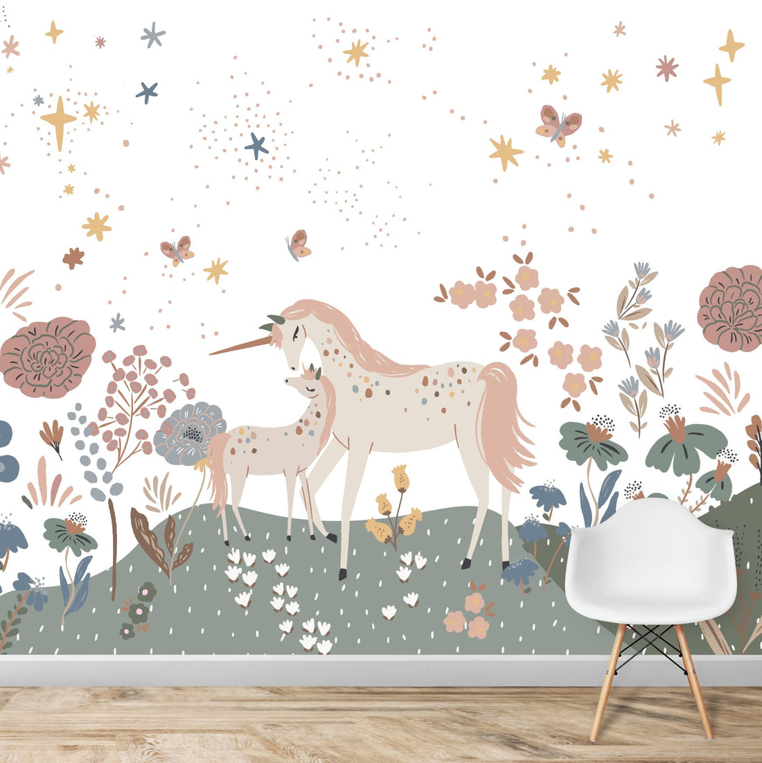 Unicorn Meadow Wallpaper Mural | Sample - Munks and Me Wallpaper