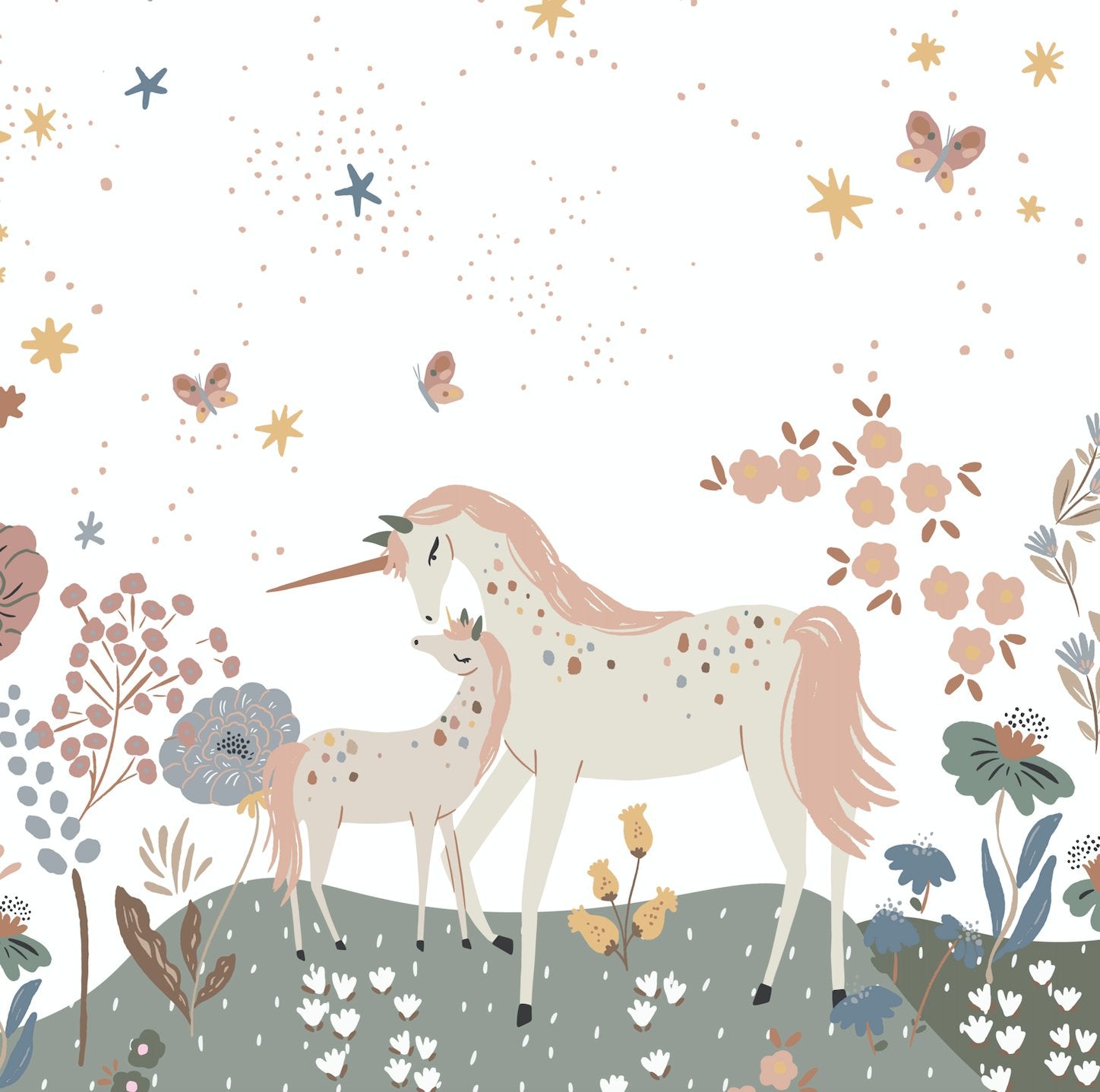 Unicorn Meadow Wallpaper Mural | Sample - Munks and Me Wallpaper