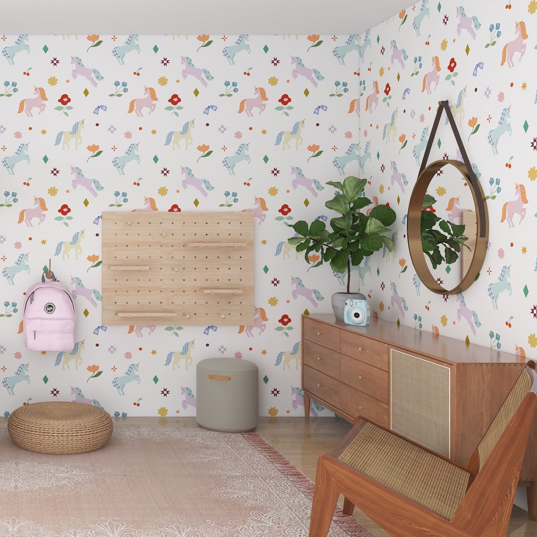 Unicorn Party Wallpaper Repeat Pattern - Munks and Me Wallpaper