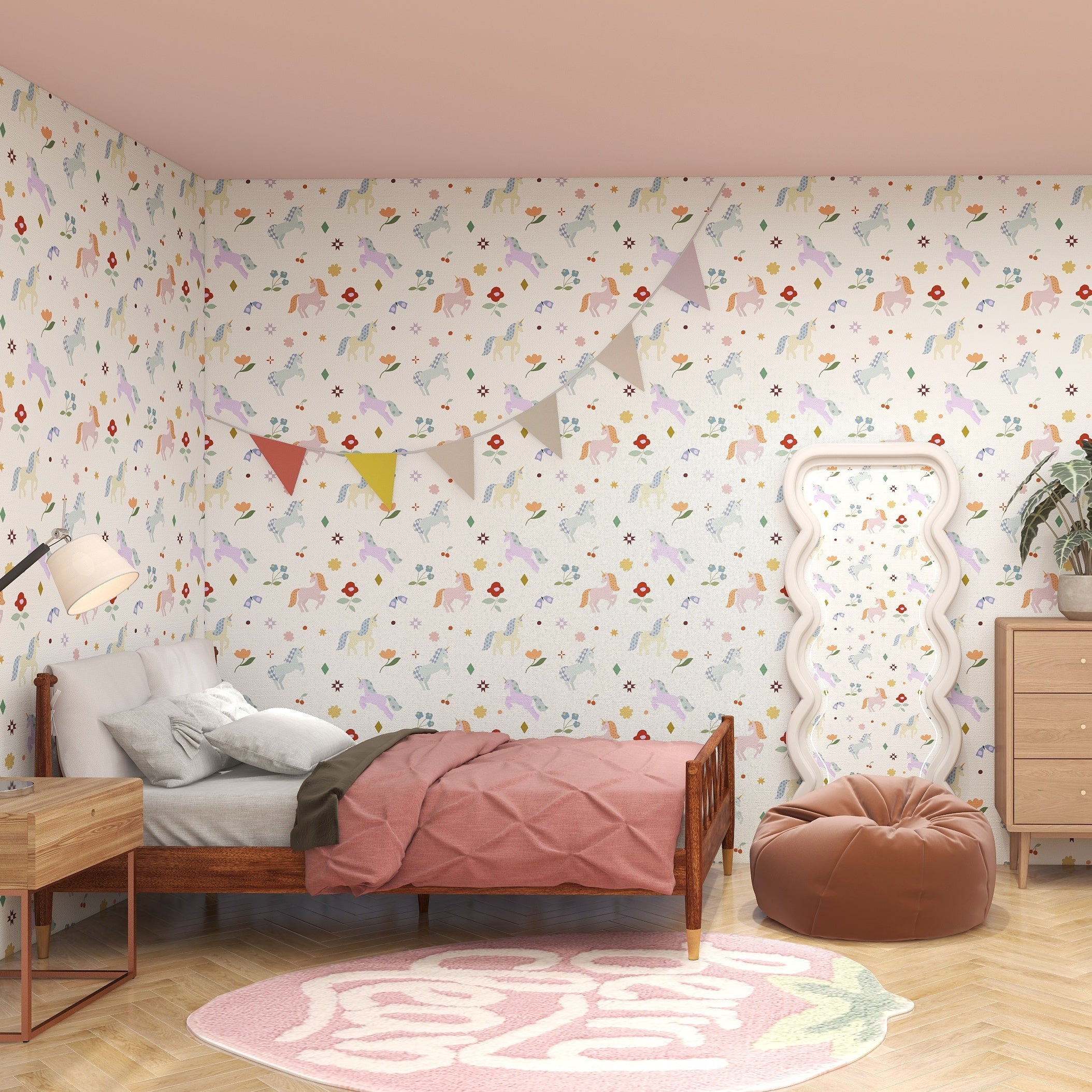 Unicorn Party Wallpaper Repeat Pattern - Munks and Me Wallpaper