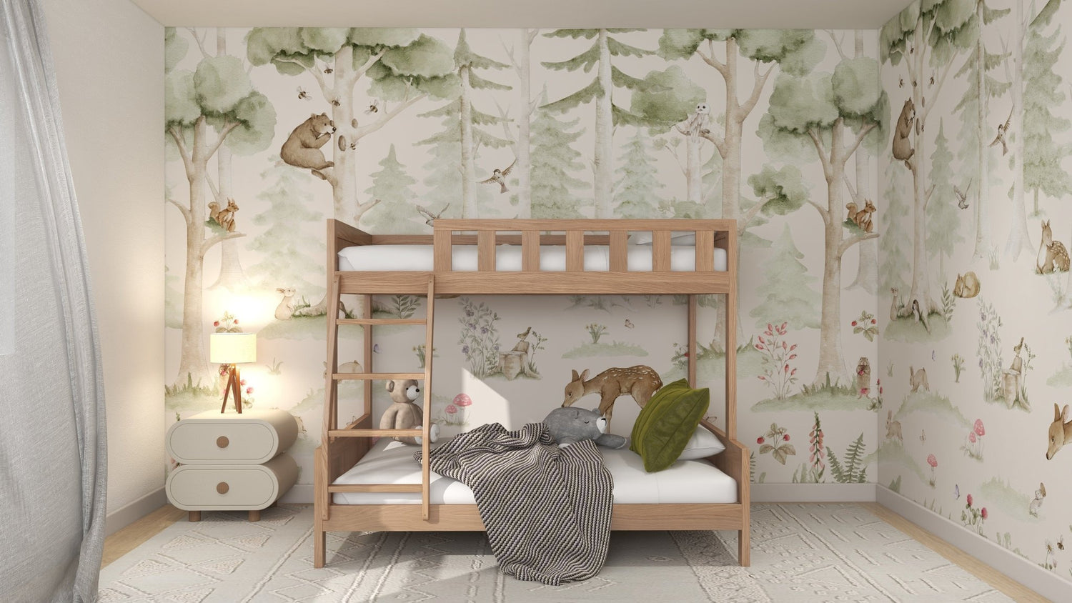 Woodland Friends Wallpaper Mural | Sample - Munks and Me Wallpaper