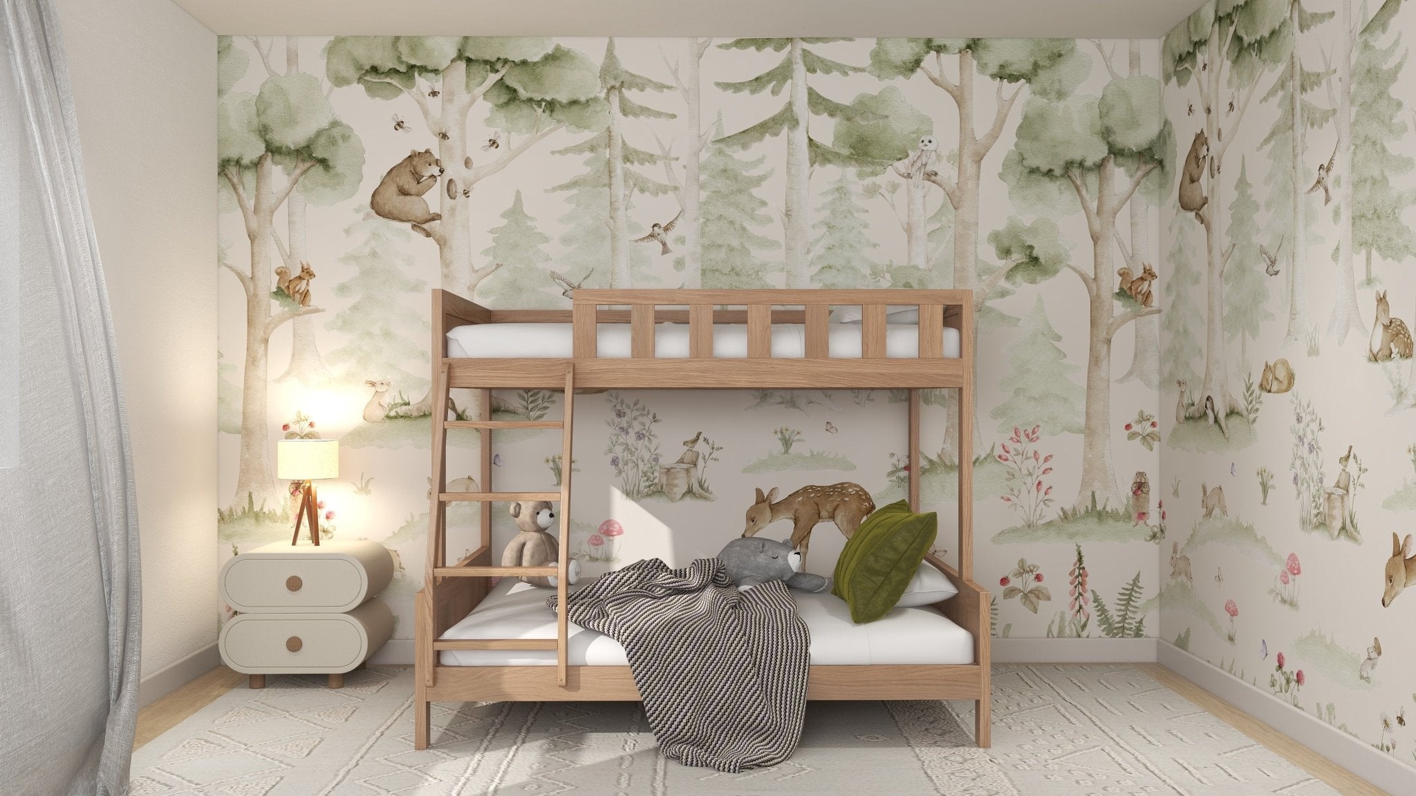 Woodland Friends Wallpaper Mural | Sample - Munks and Me Wallpaper
