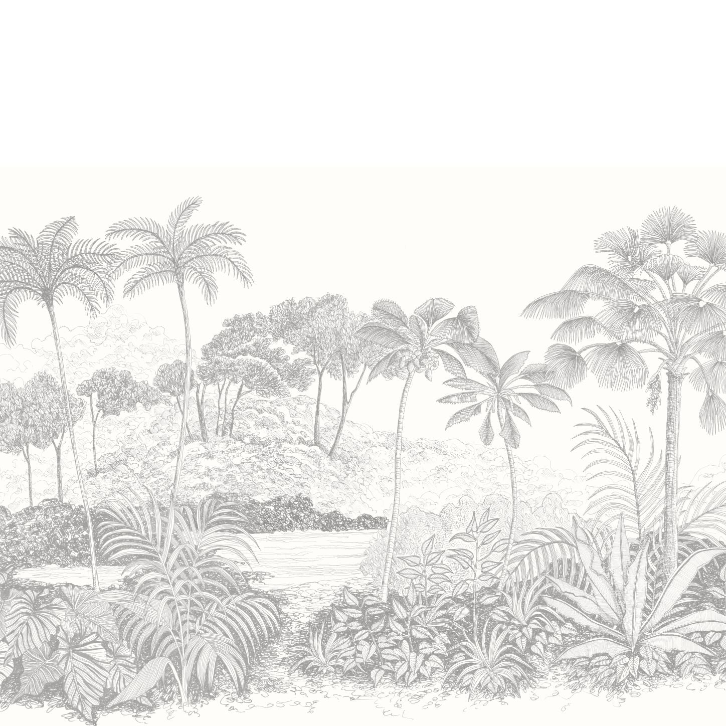 Ash Jungle Palm Wallpaper | Sample - Munks and Me Wallpaper