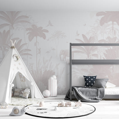 Leopard and Friends Wallpaper Mural | Rose - Munks and Me Wallpaper