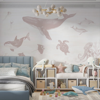 Ocean Magic Wallpaper Mural | Rose - Munks and Me Wallpaper